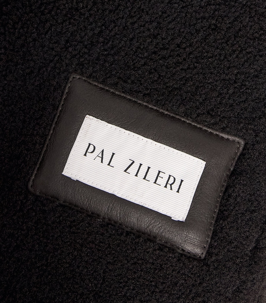 Pal Zileri Mens Lamb Shearling Long Coat Brown Image 6