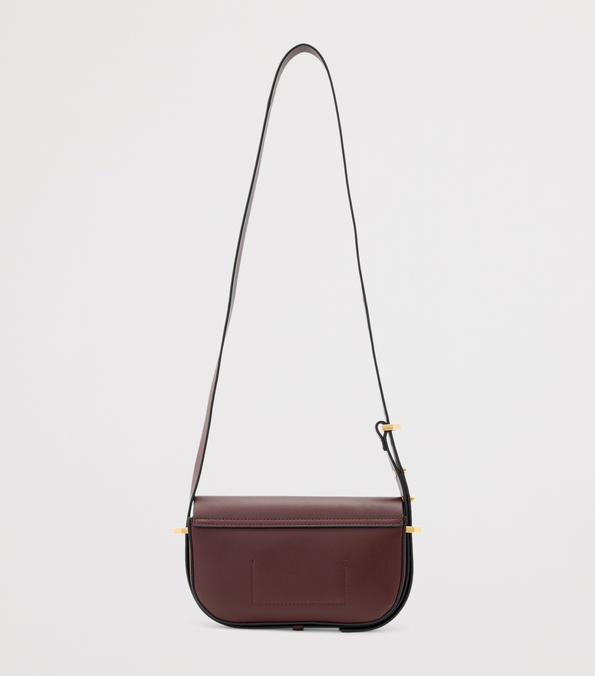 AllSaints Leather Etta Cross-Body Bag Dark Red Image 3