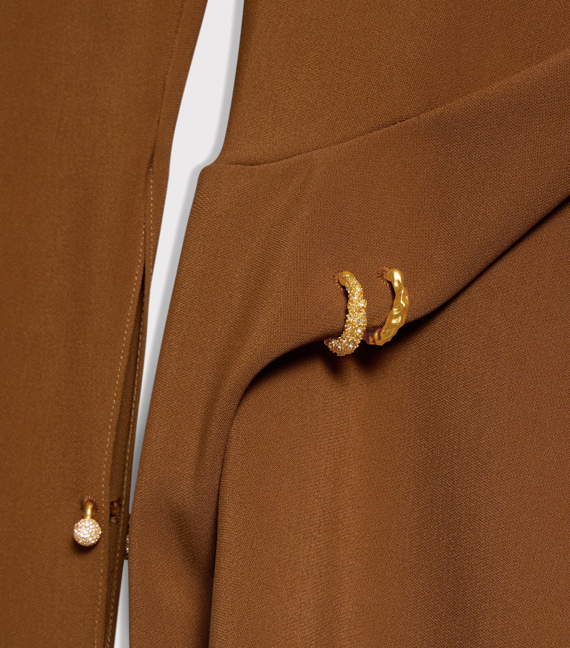 Schiaparelli Womens Cady Piercings Midi Dress Brown Image 6