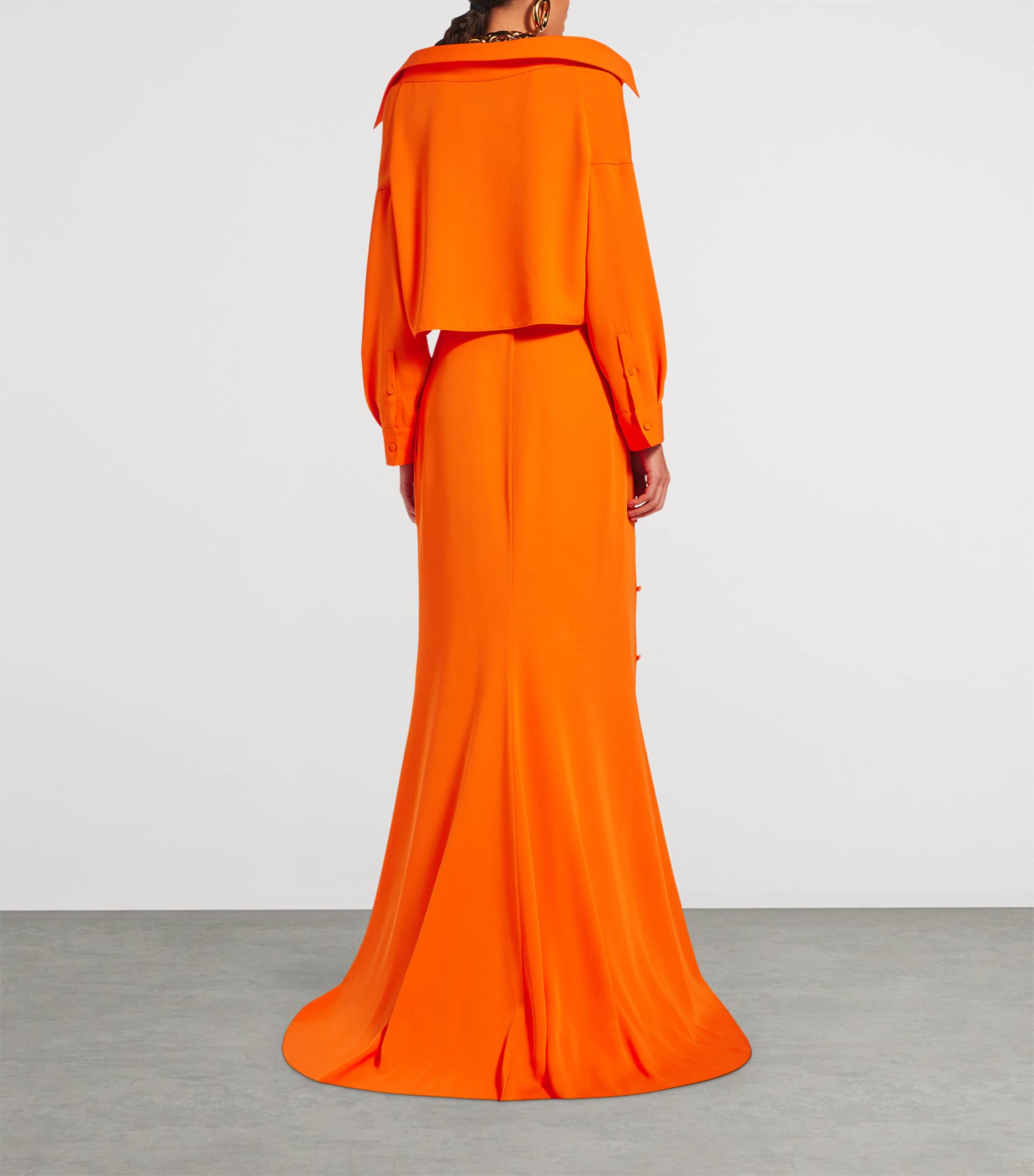 Balenciaga Womens Silk Maxi Shirt Dress Image 3