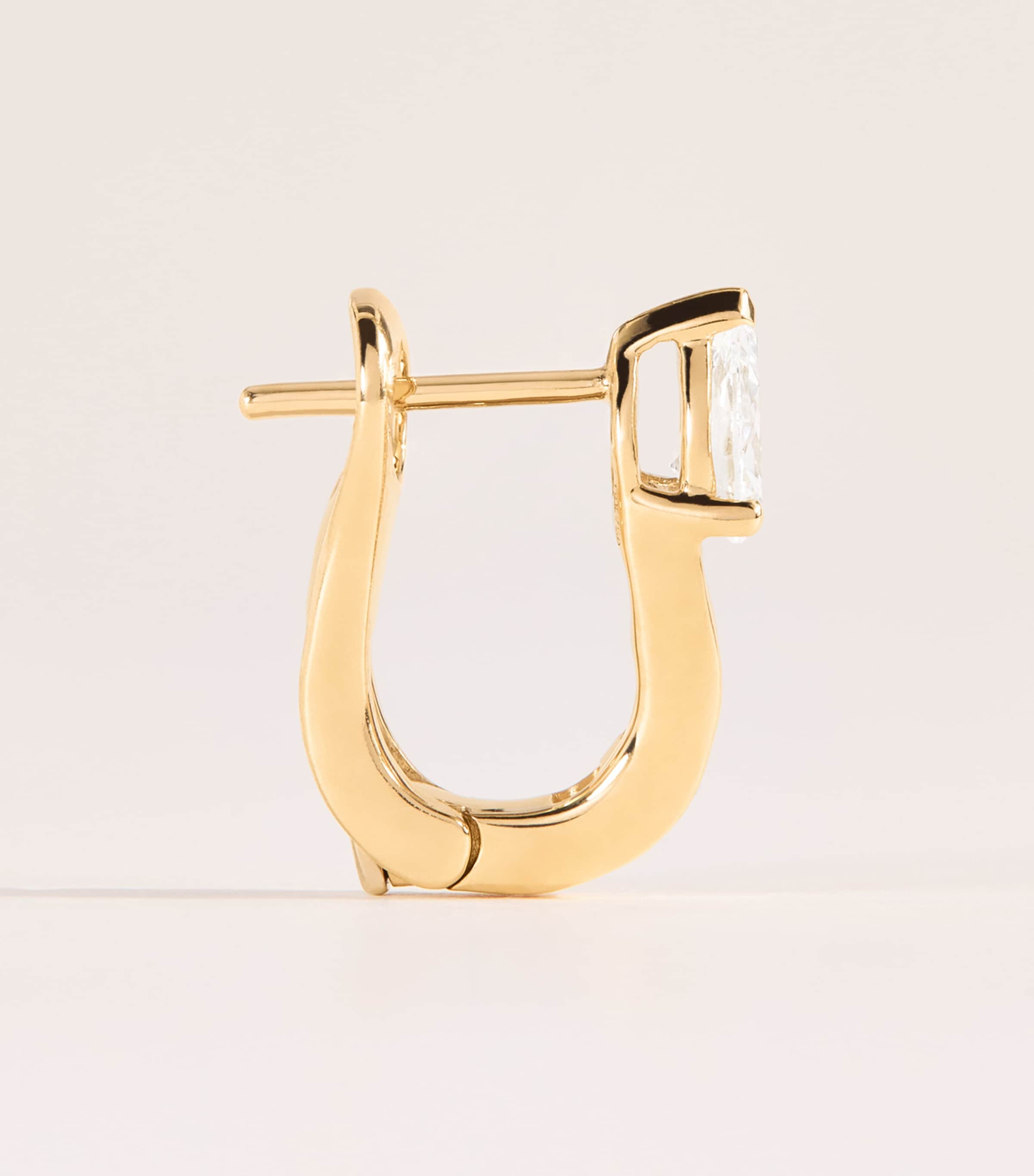 Anita Ko Yellow Gold and Diamond Saturn Huggie Earrings Yellow Gold Image 3