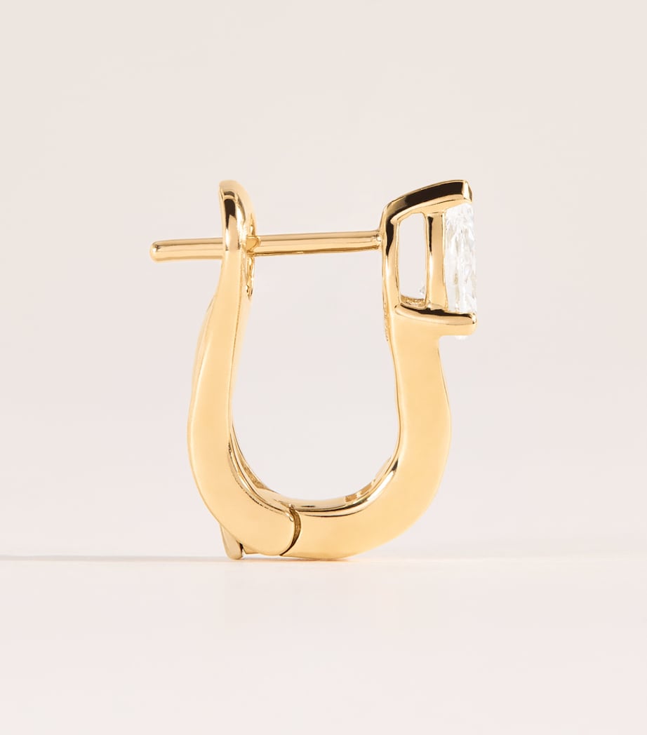 Anita Ko Yellow Gold and Diamond Saturn Huggie Earrings Yellow Gold Image 3