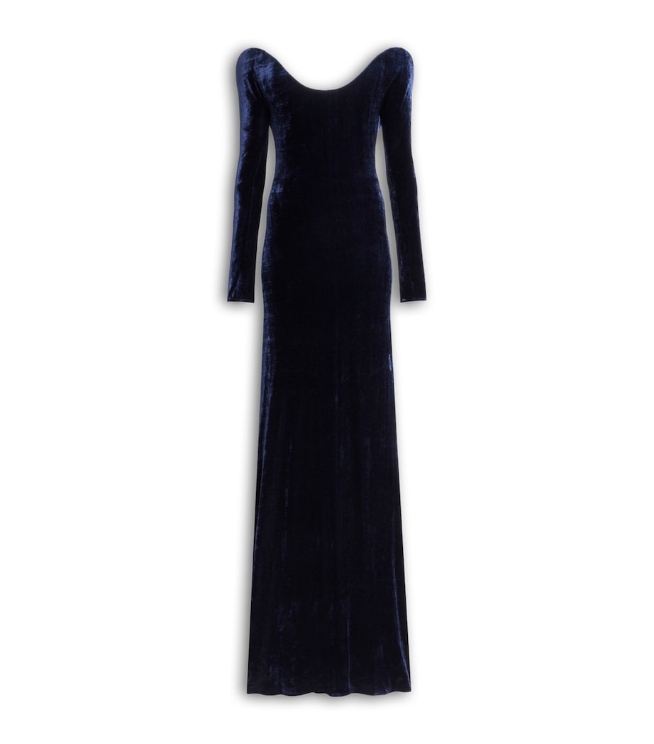 Alaïa Womens Curved Maxi Dress Minuit Image 1