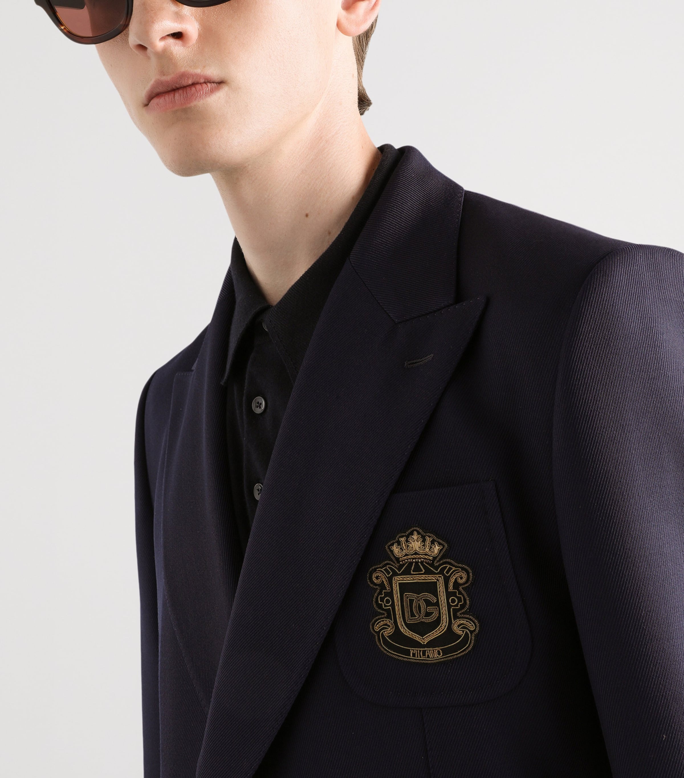 Dolce&Gabbana Mens Portofino Wool Canvas Blazer Very Dark Blue Image 4