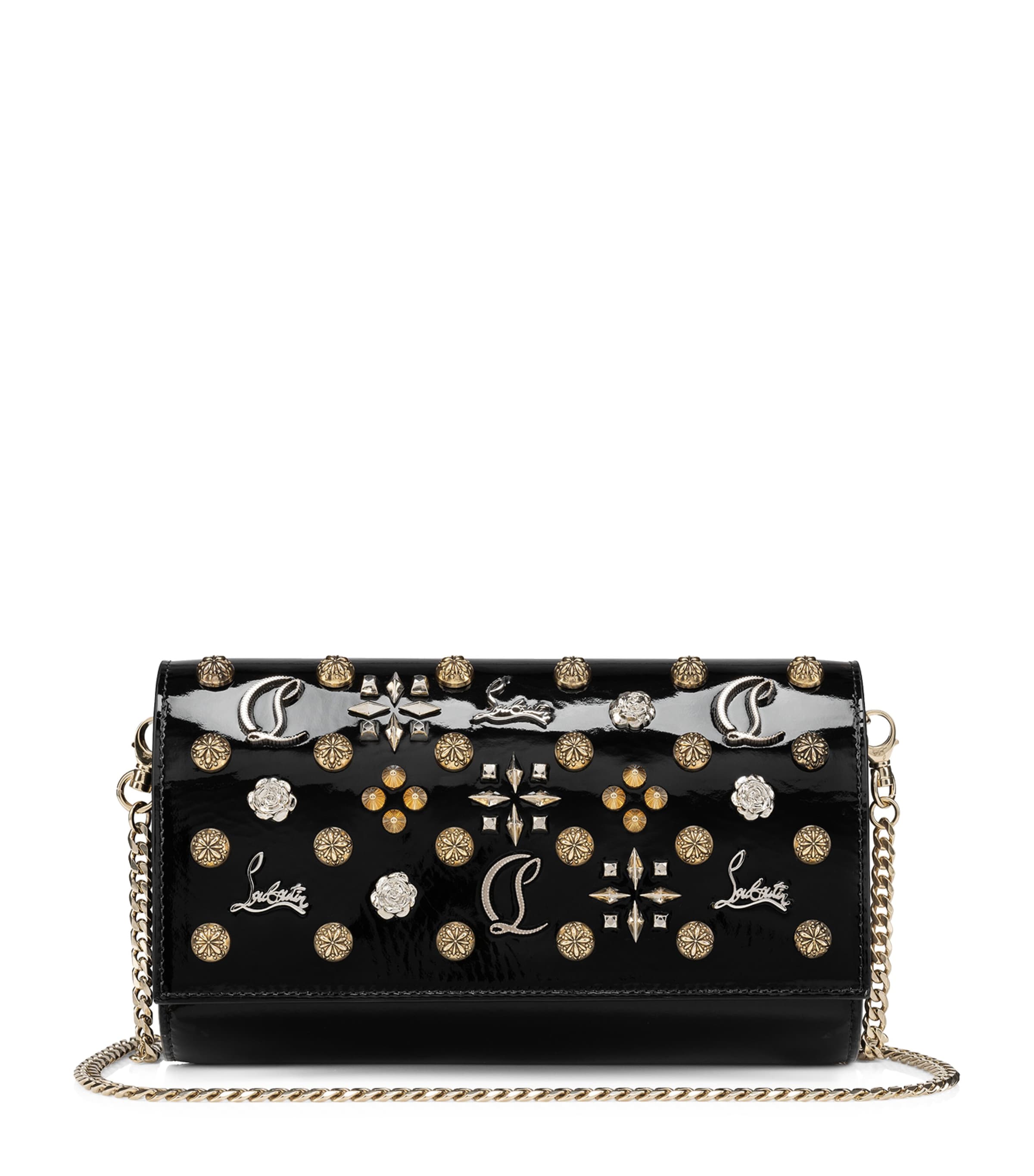 Wallet on Chain in Patent Leather Green