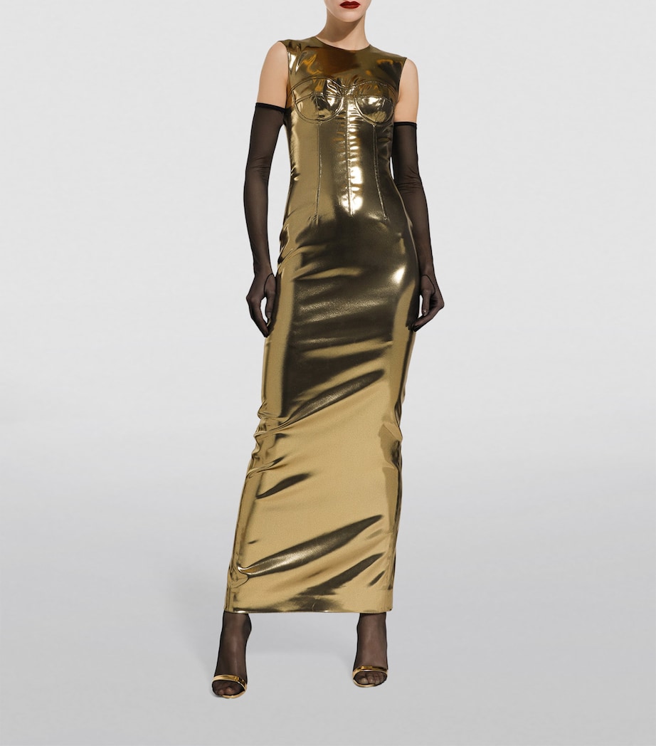 Lamé Corset Maxi Dress S0997-GOLD Image 2