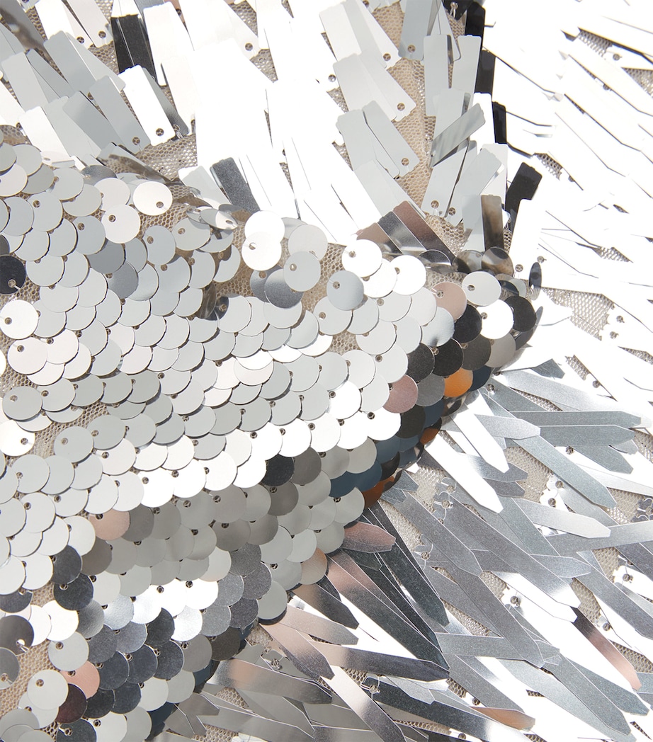 Sequin-Embellished Midi Dress SILVER Image 5