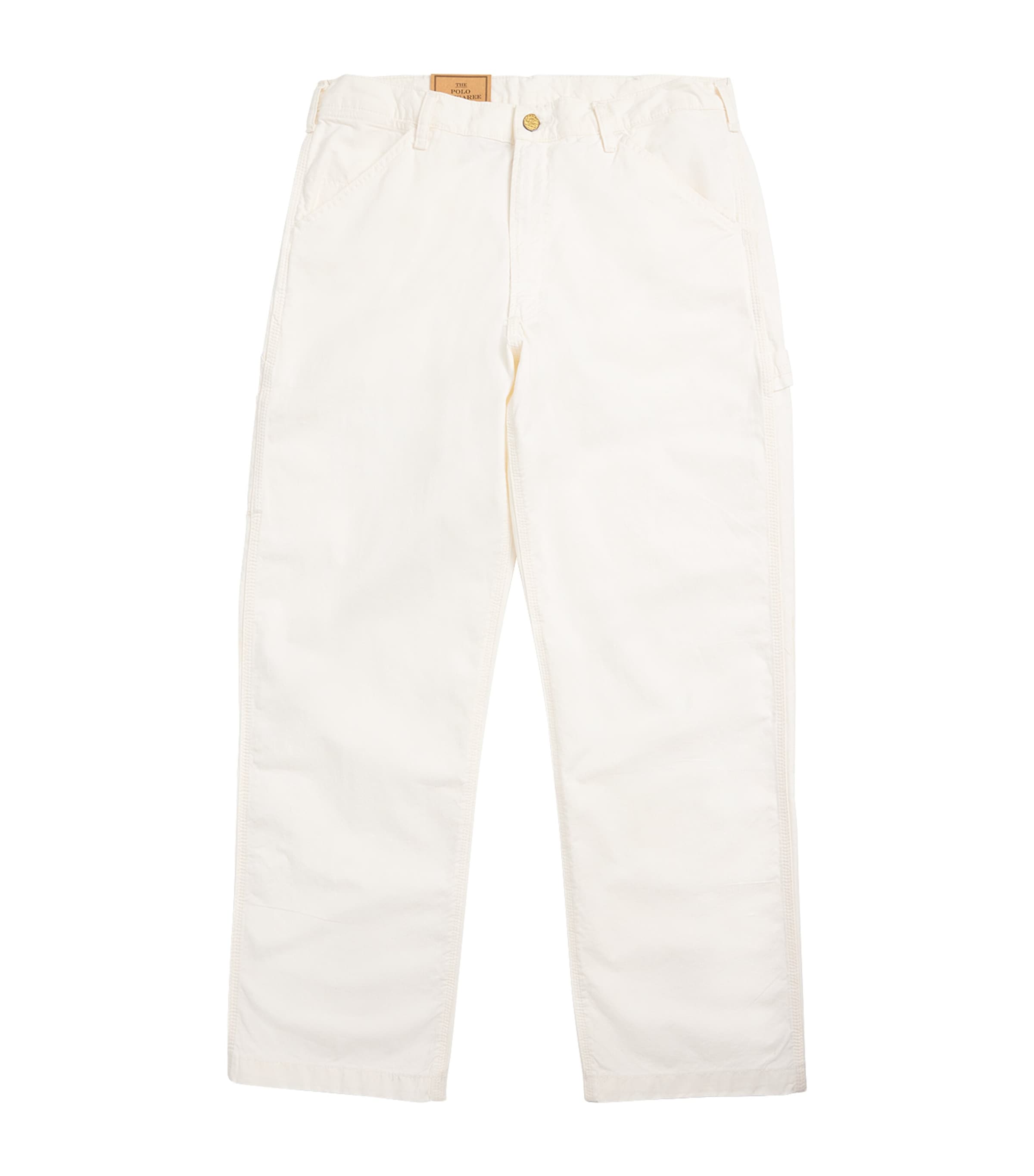 Polo Ralph Lauren Twill Dungaree Carpenter Trousers In White