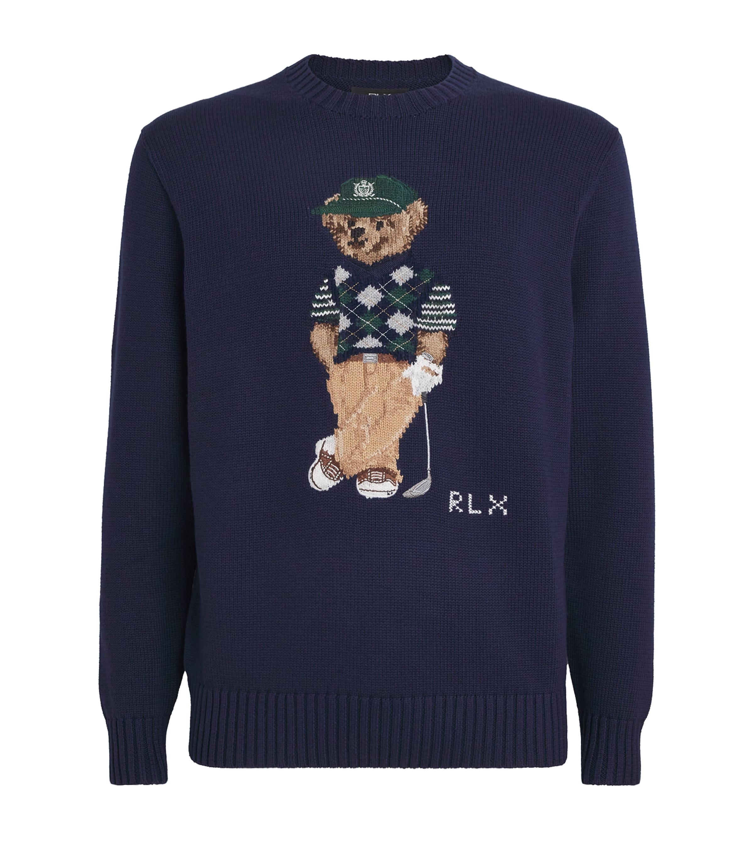 Cotton-Blend Polo Bear Sweater REFINED NAVY Image 1