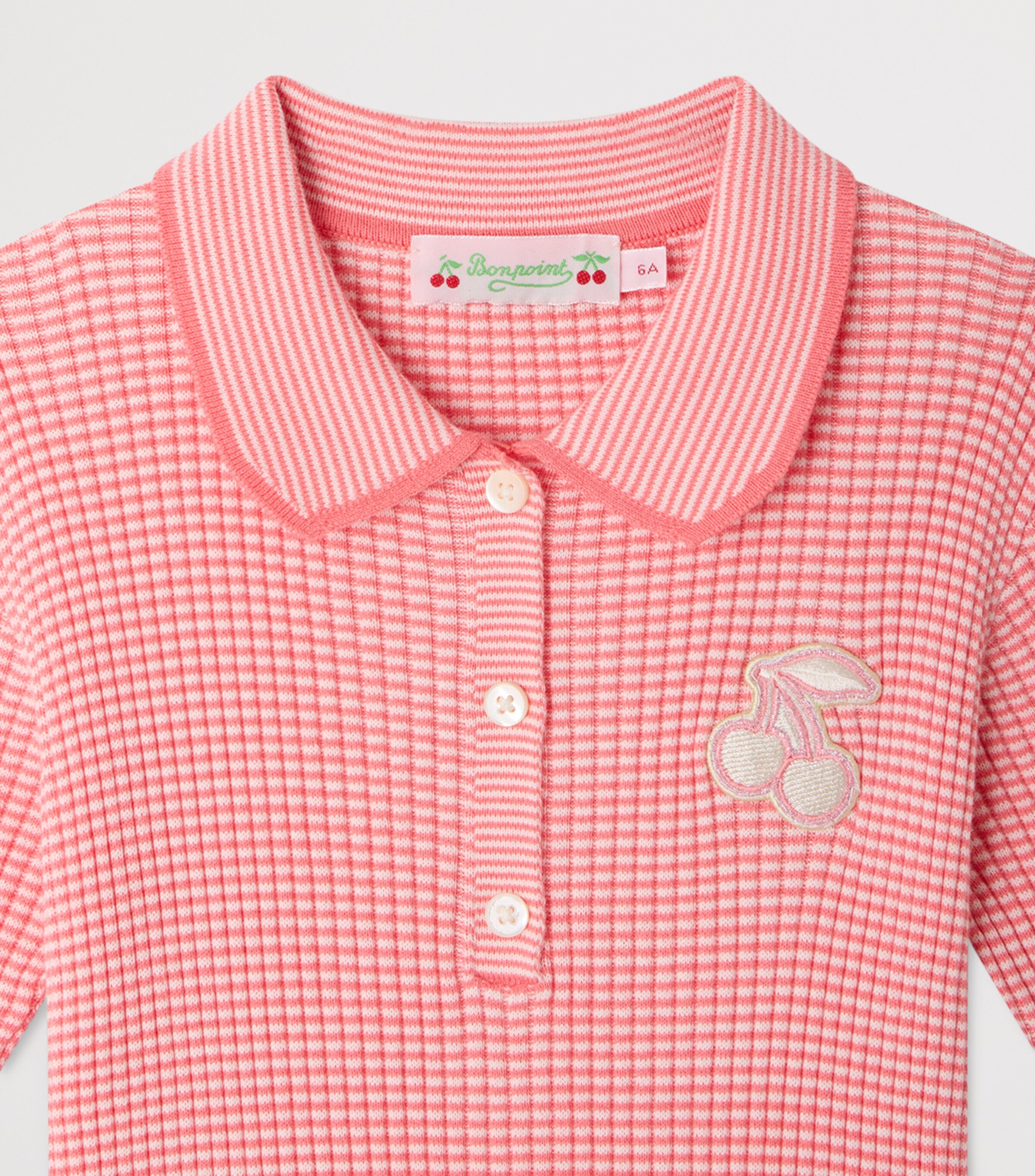 Bonpoint Waffle-Finish Patch Dress (4-8 Years) Rose Bonbon Image 3