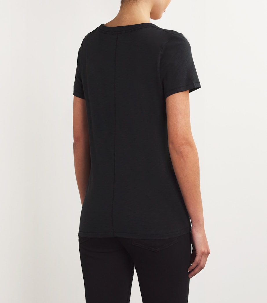 Cotton The Vee Slub T-Shirt BLACK BLACK Image 8