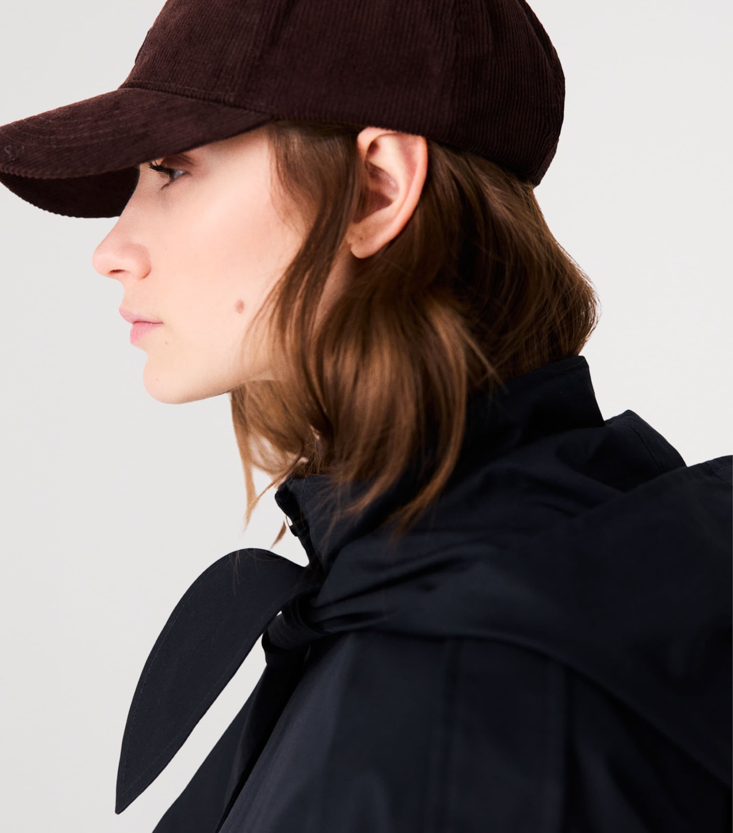 Maje Corduroy Logo Baseball Cap Dark Brown Image 7