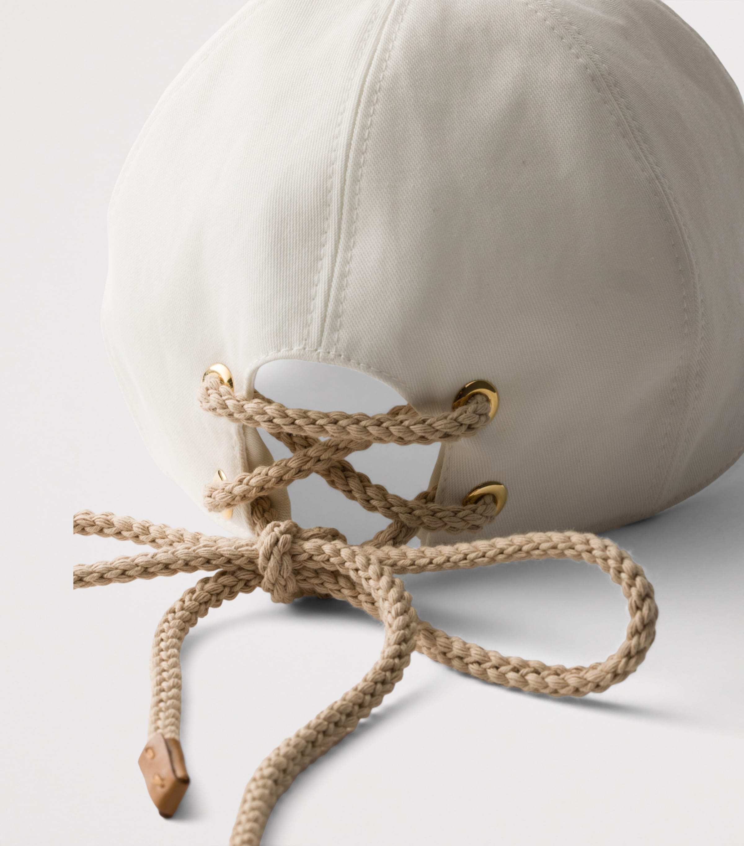Prada Cotton Cord Cap White Image 4