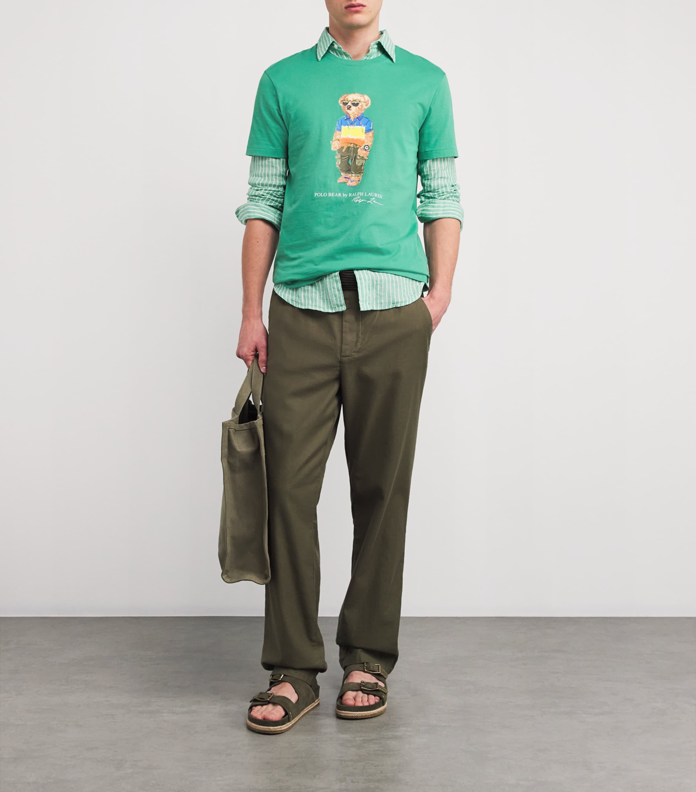 Polo Ralph Lauren Mens Cotton Polo Bear T-Shirt Green Image 2