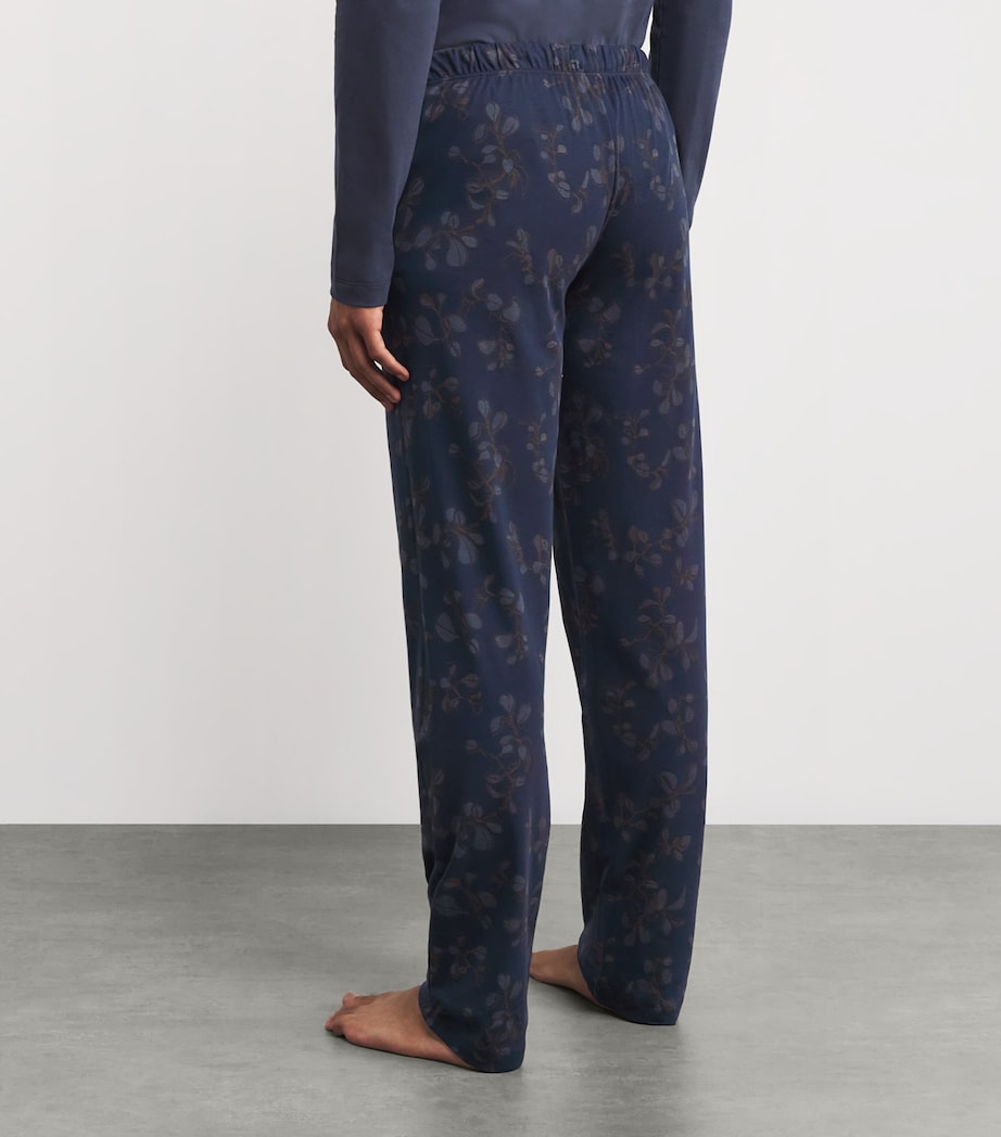 Cotton Nigh & Day Floral Sweatpants 3033 NAVY LINK LEAVS Image 4