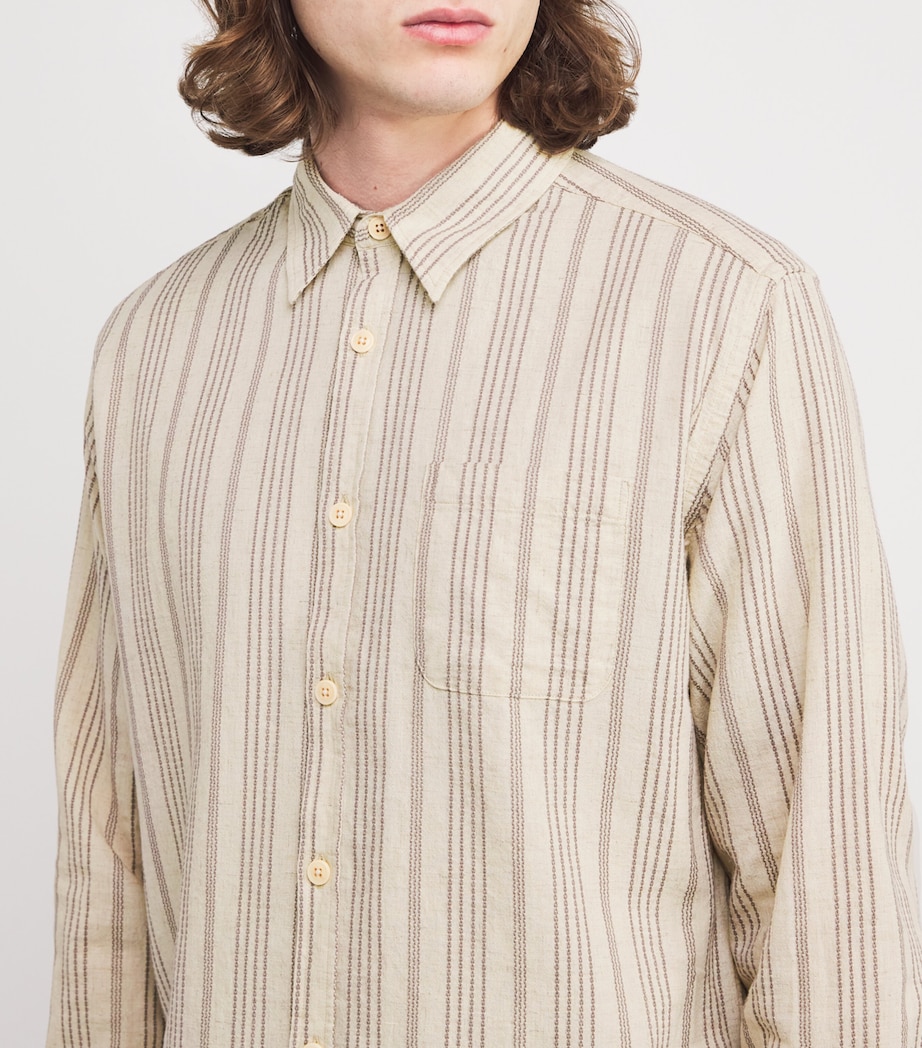 Oliver Spencer Mens Cotton-Hemp New York Special Shirt Sand Image 6