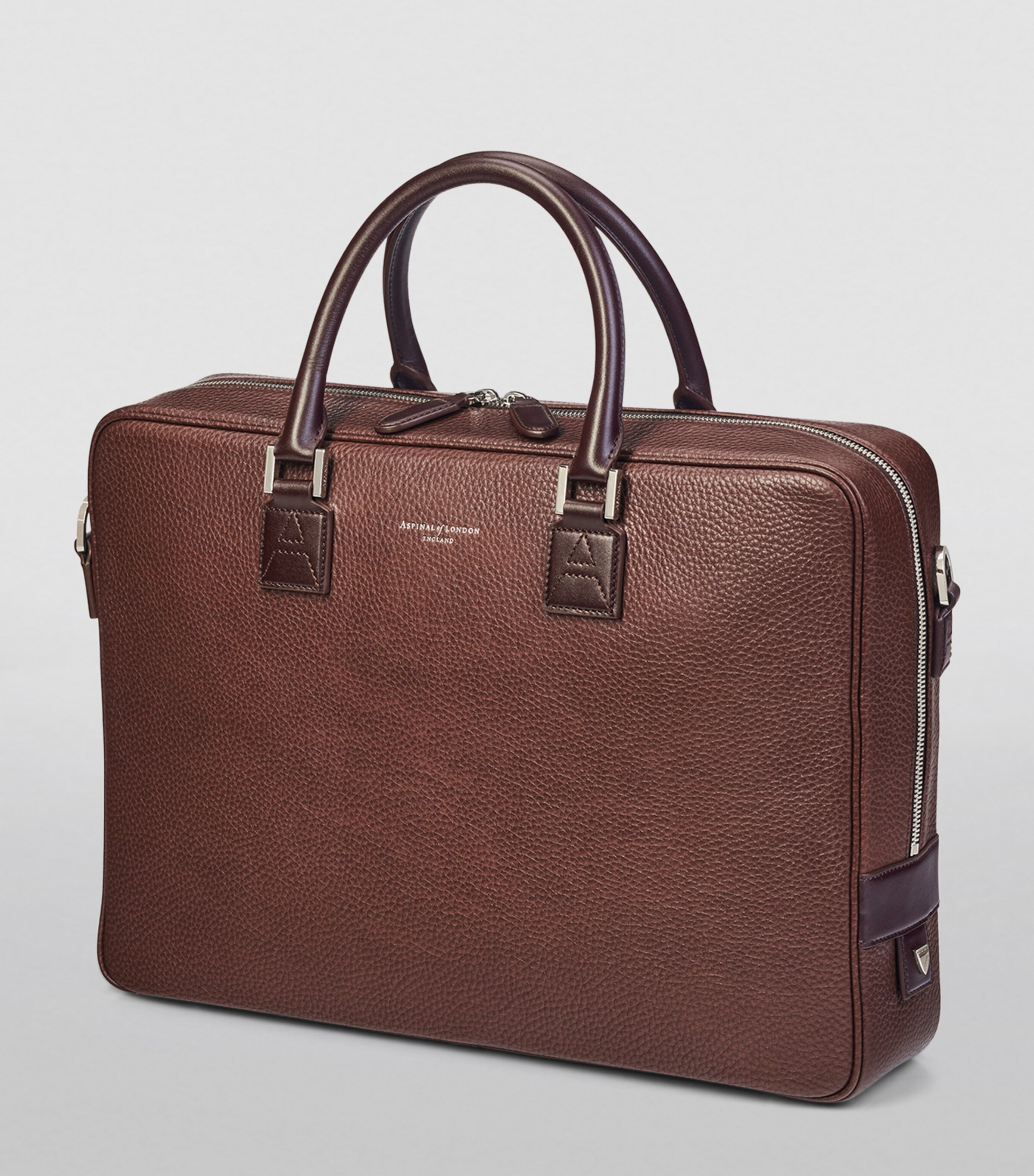 Leather Mount Street Briefcase Bag TOBACCO Image 8
