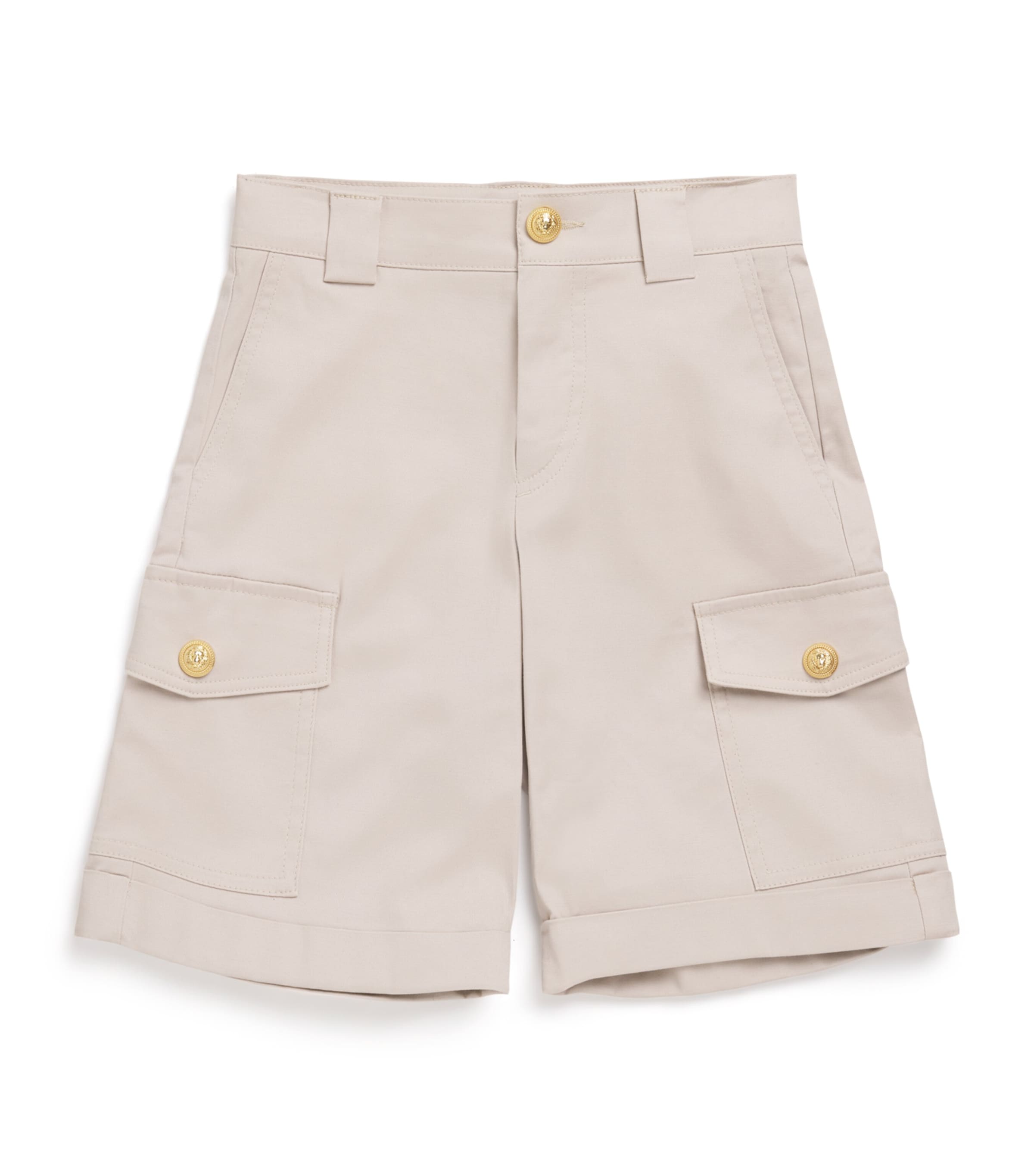 Balmain Kids Cotton-Blend Chino Shorts (4-14 Years) Beige Image 1