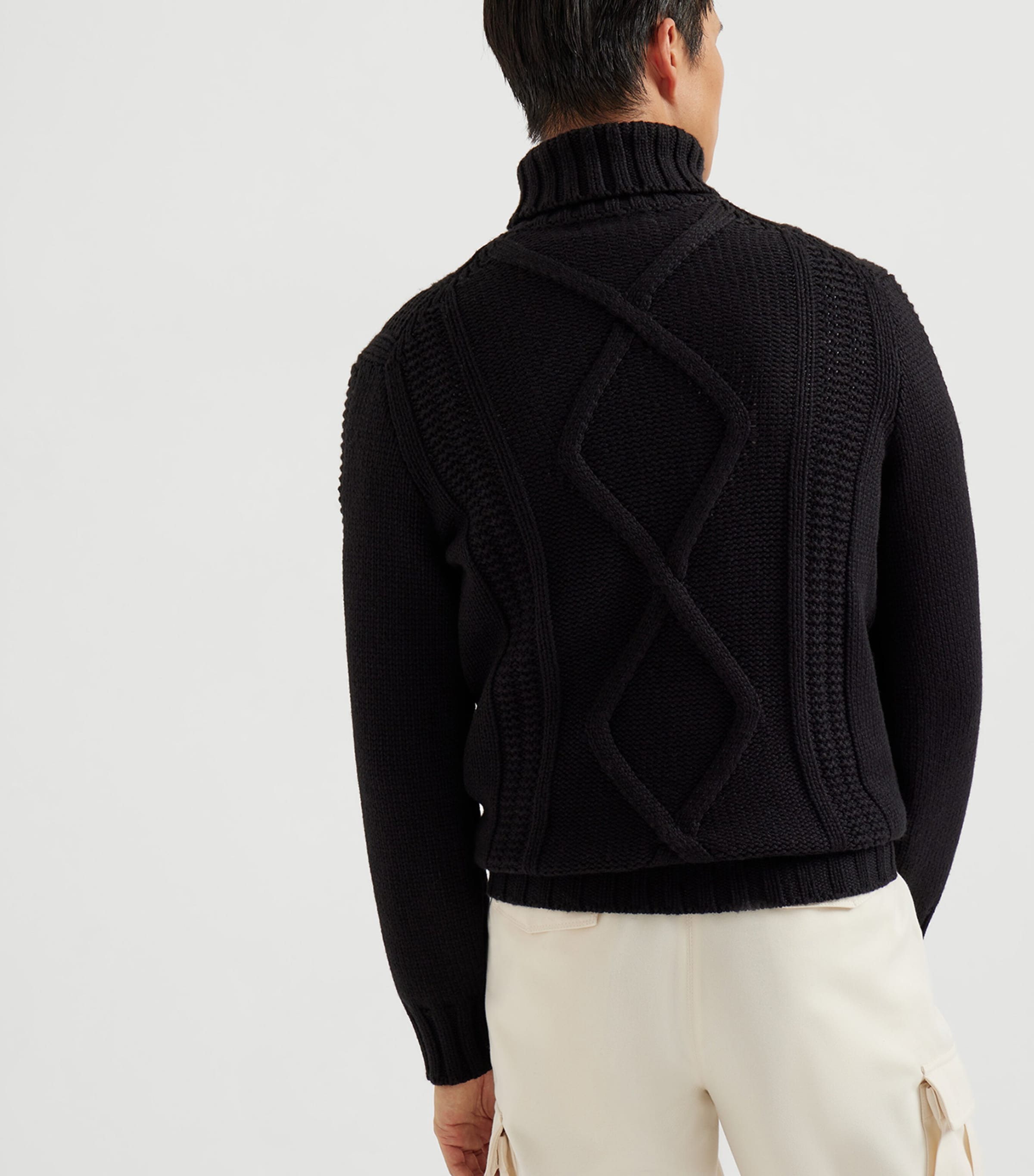 Cashmere Irish Cable-Knit Rollneck Sweater C101 Image 3