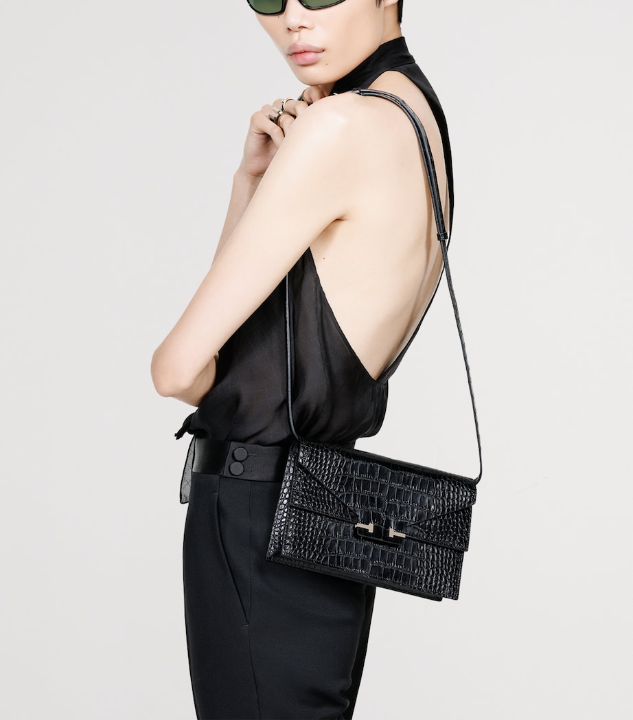 TOM FORD Small Croc-Embossed Leather Bag Naa Image 2