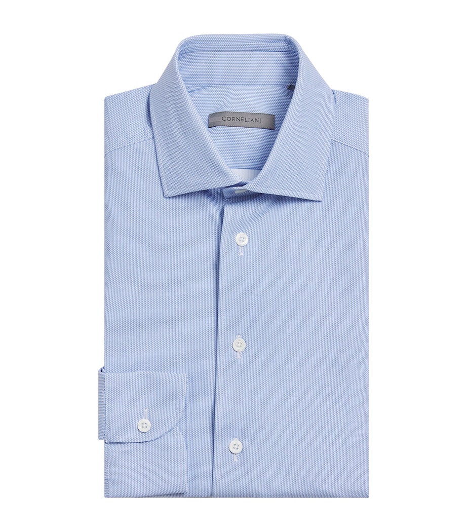 Corneliani Mens Cotton Formal Shirt Dark Blue Image 1