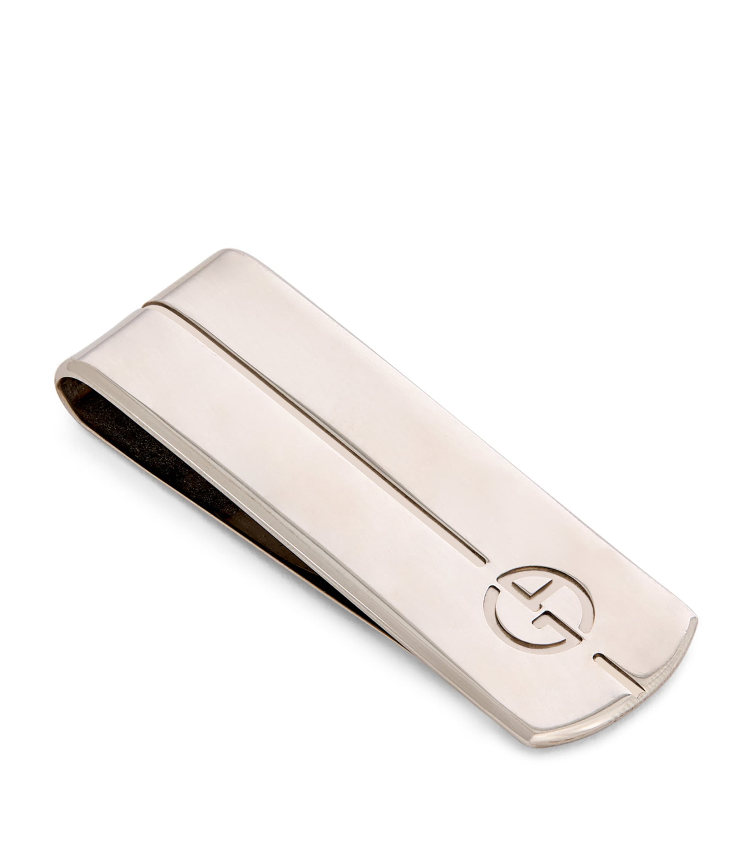 Giorgio Armani Sterling Silver Money Clip In Grey