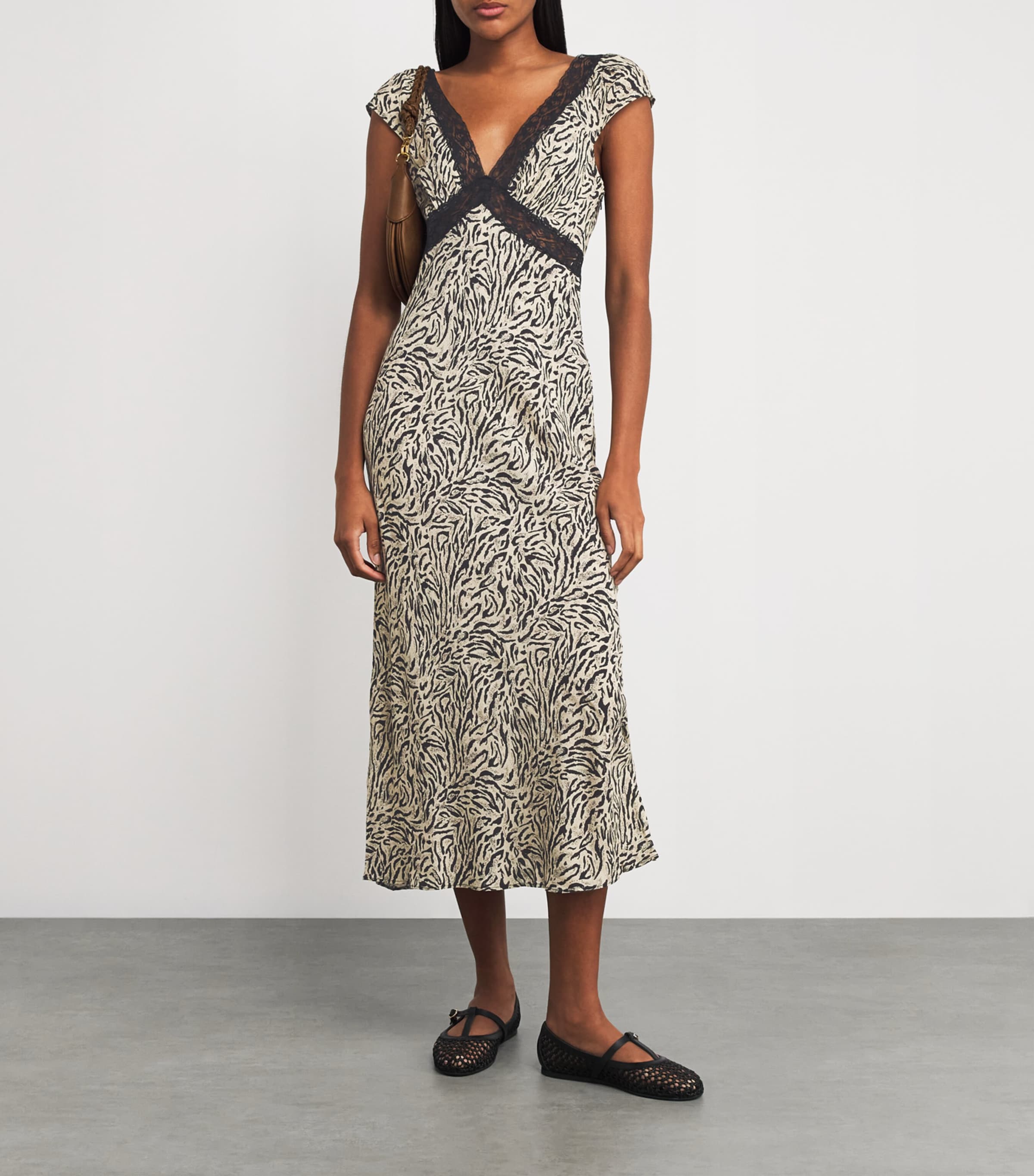 Rixo Animal Print Iggy Midi Dress | Harrods US