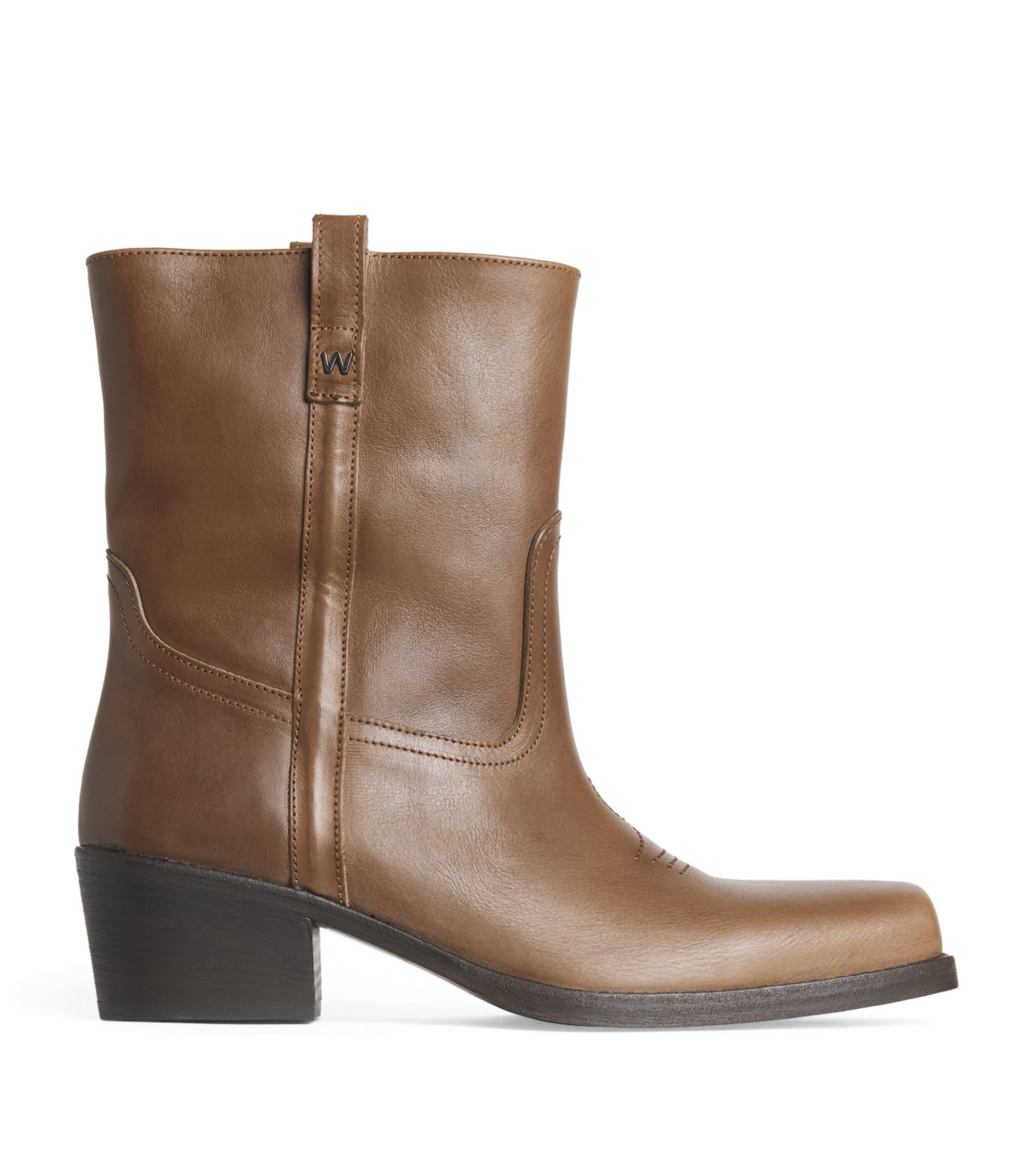 Leather Heeled Ankle Boots 40 MUD Image 1