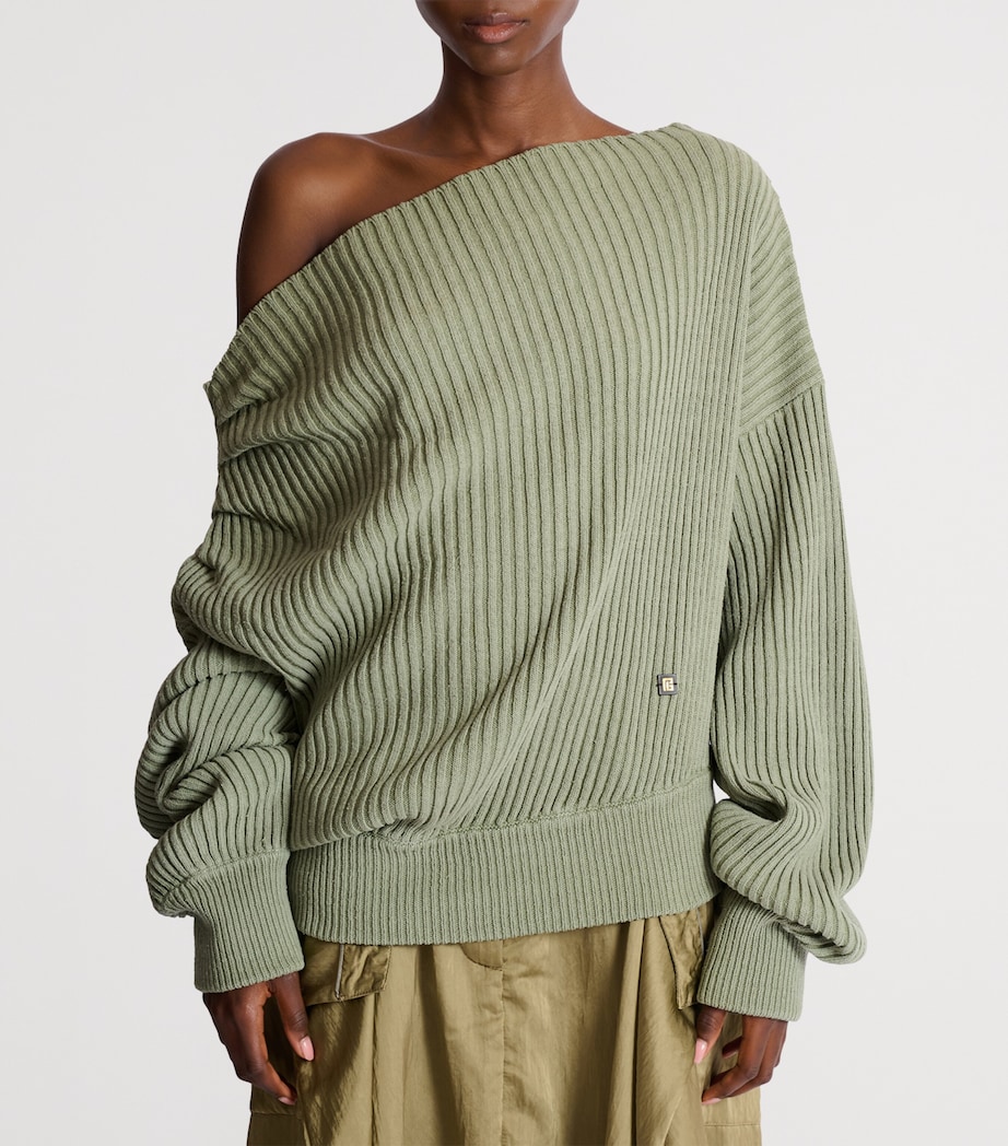 Silk Draped One-Shoulder Top 7EU SAUGE Image 2