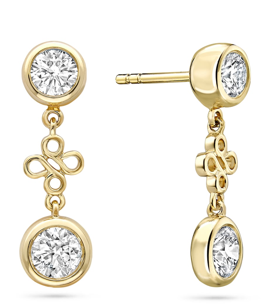 Yellow Gold and Diamond Beach Earrings YELLOW GOLD Image 2