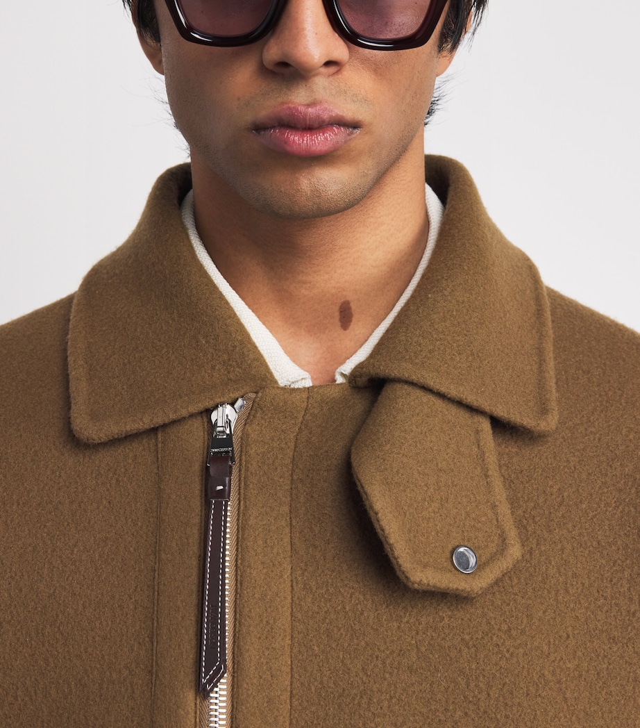 Double-Faced Wool-Cashmere Fireman Coat TOBACCO 619 Image 6