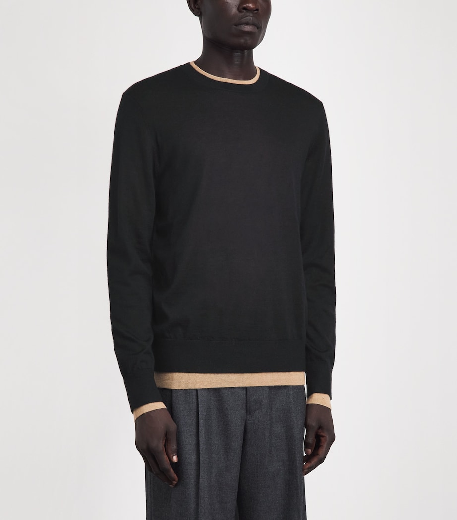 Gabriela Hearst Mens Cashmere-Silk Reversible Wells Sweater Black/camel Image 4