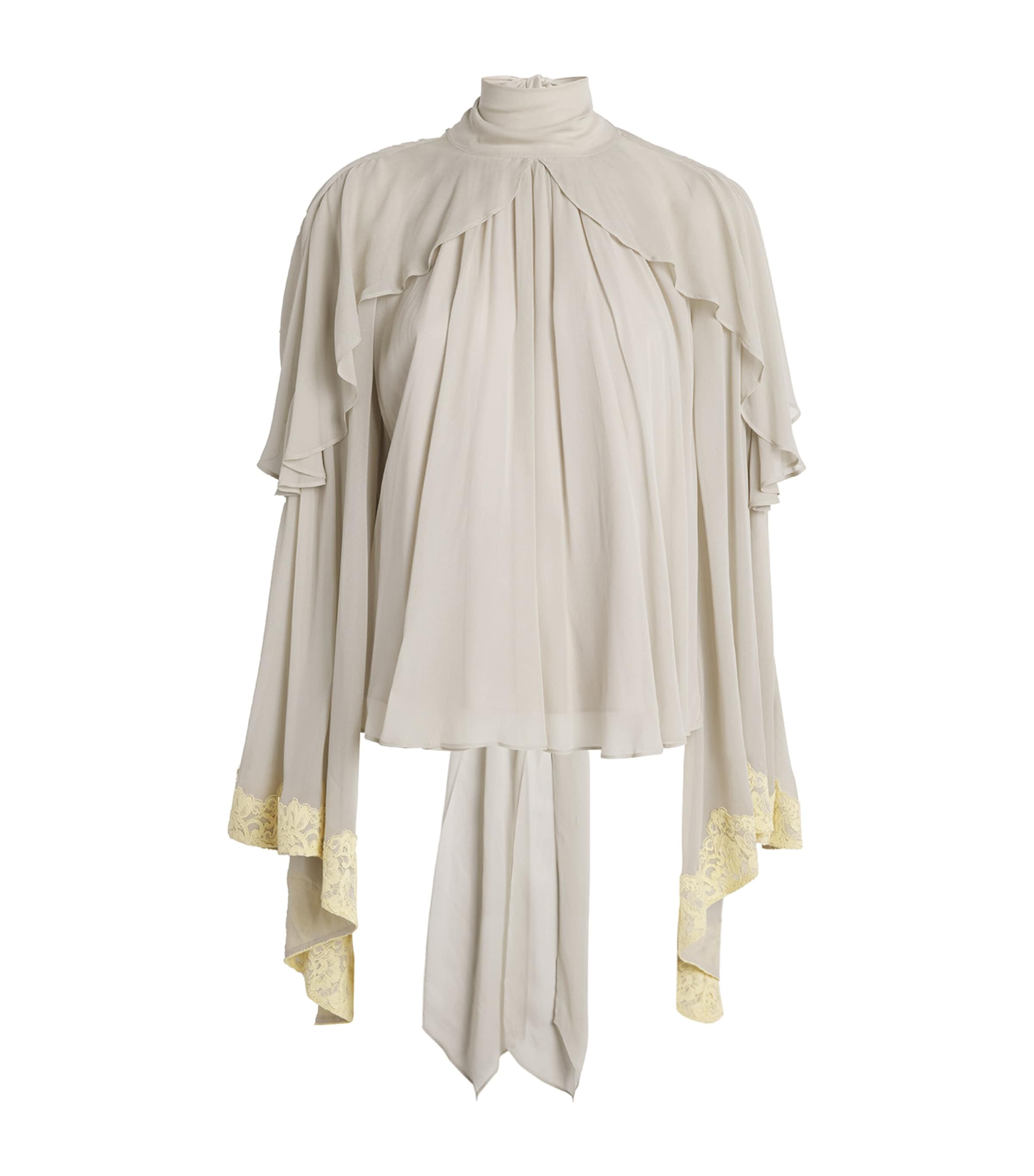 De La Vali Cape-detail Alitha Blouse In Green