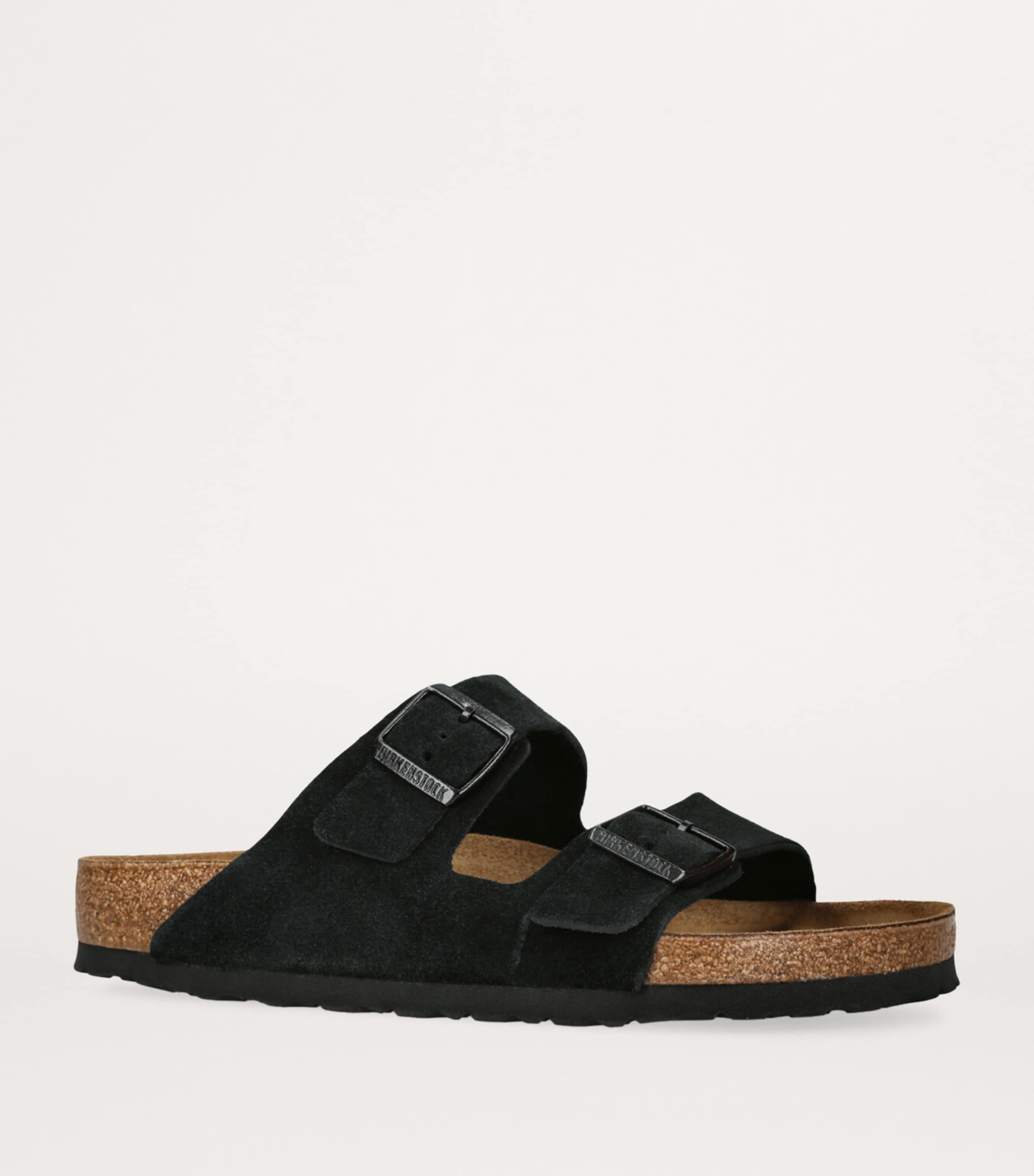 Birkenstock Suede Arizona Sandals Black Image 3