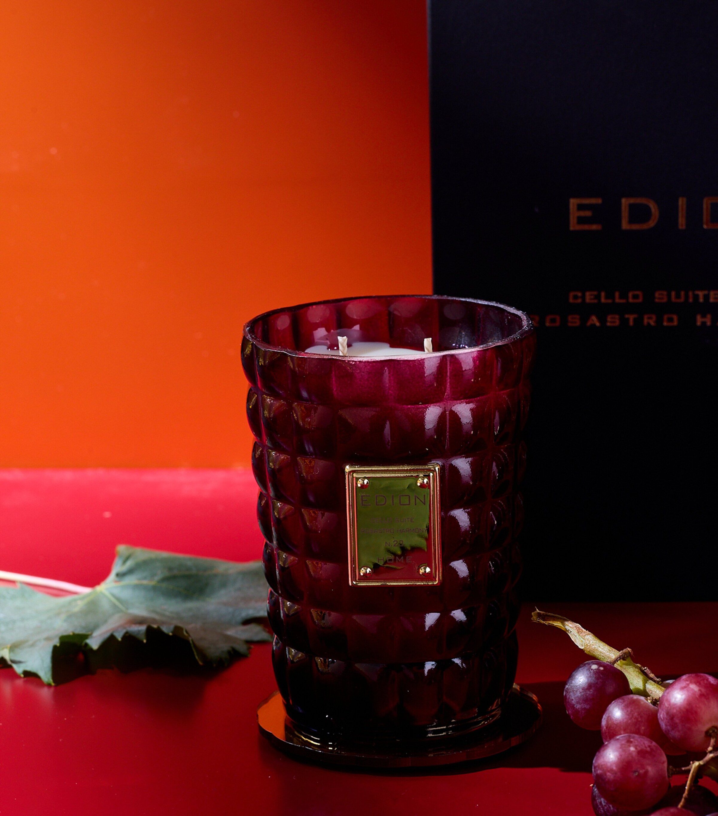 EDION Cello Suite No.23 Rosastro Harmony Candle (300g) Burgundy Image 2