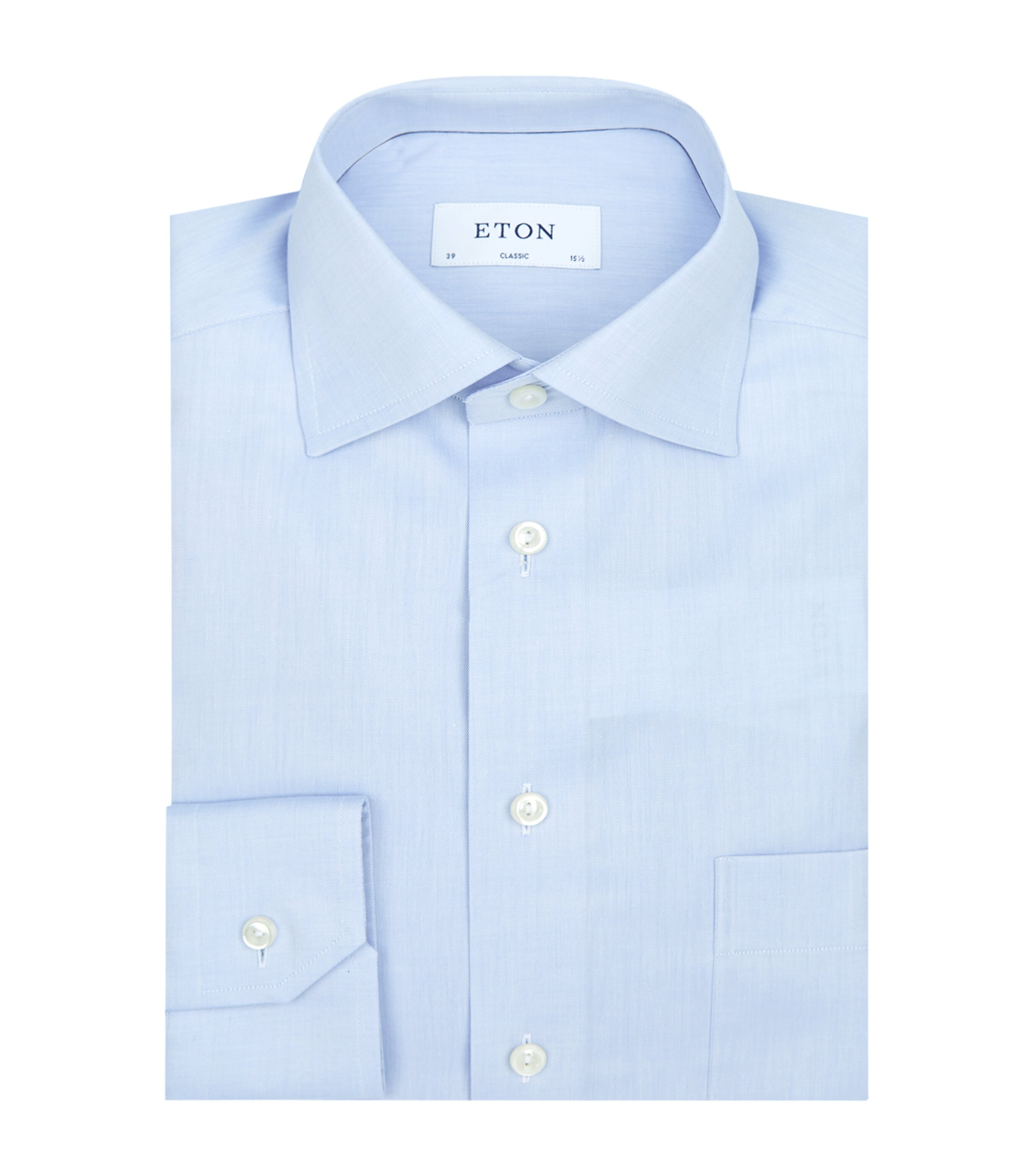 Eton Twill-cotton Shirt In Blue