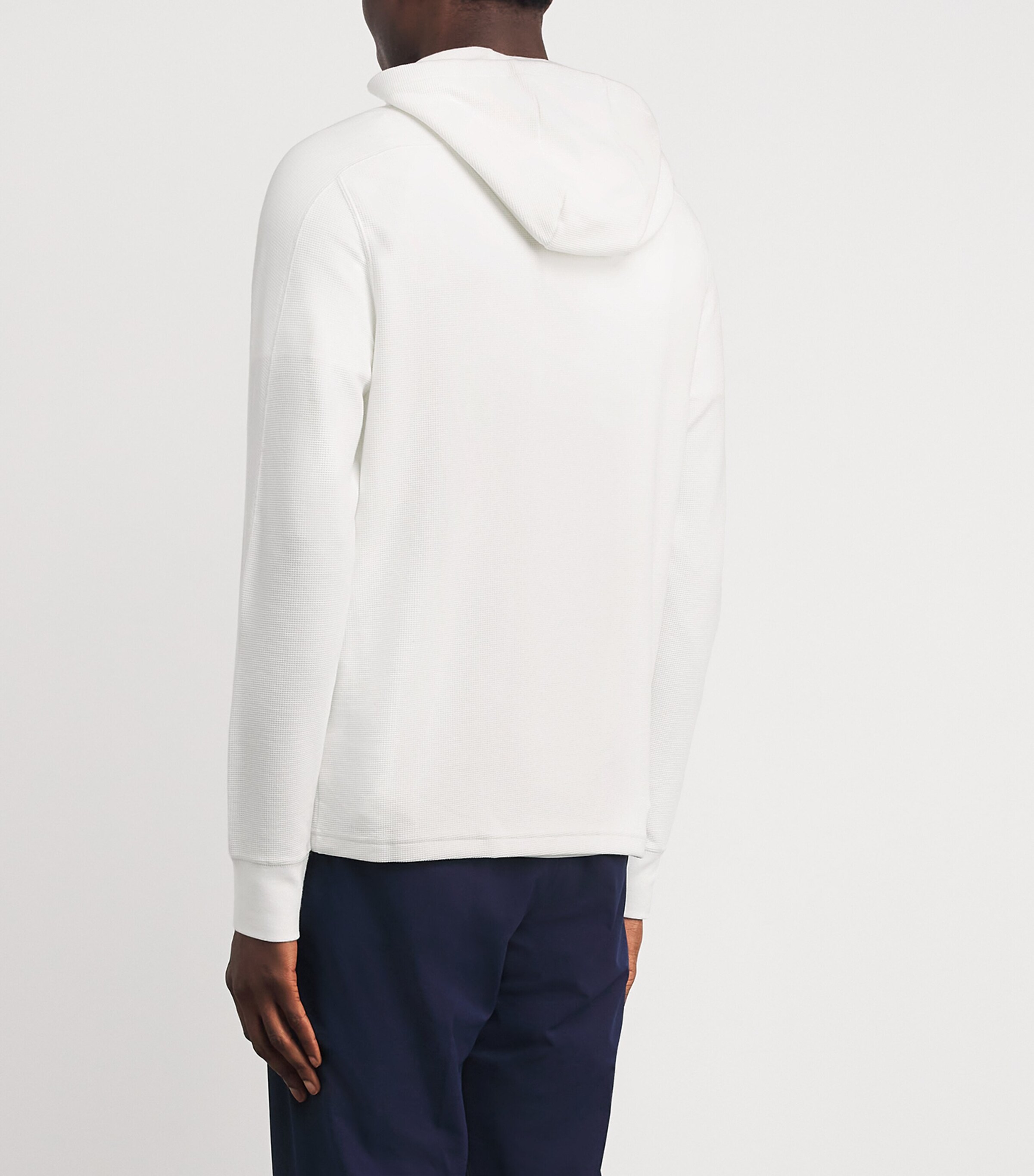 Waffle-Knit Hoodie CERAMIC WHITE Image 4