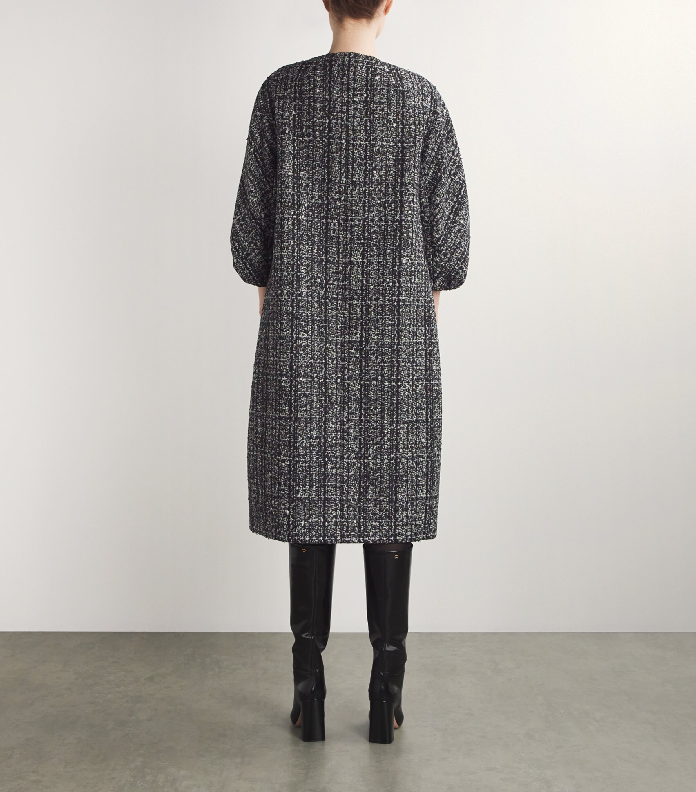 Wool-Blend Embellished Coat BLACK Image 4