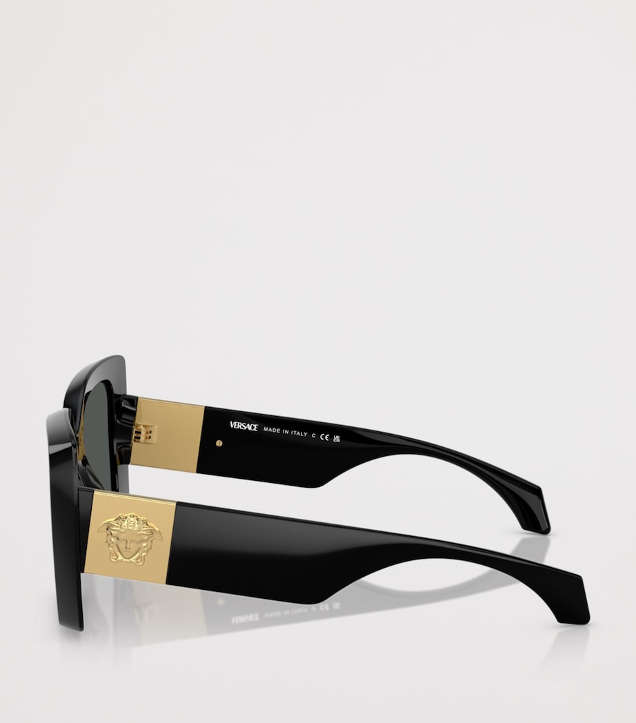 Versace Square Irregular Sunglasses Black Image 3