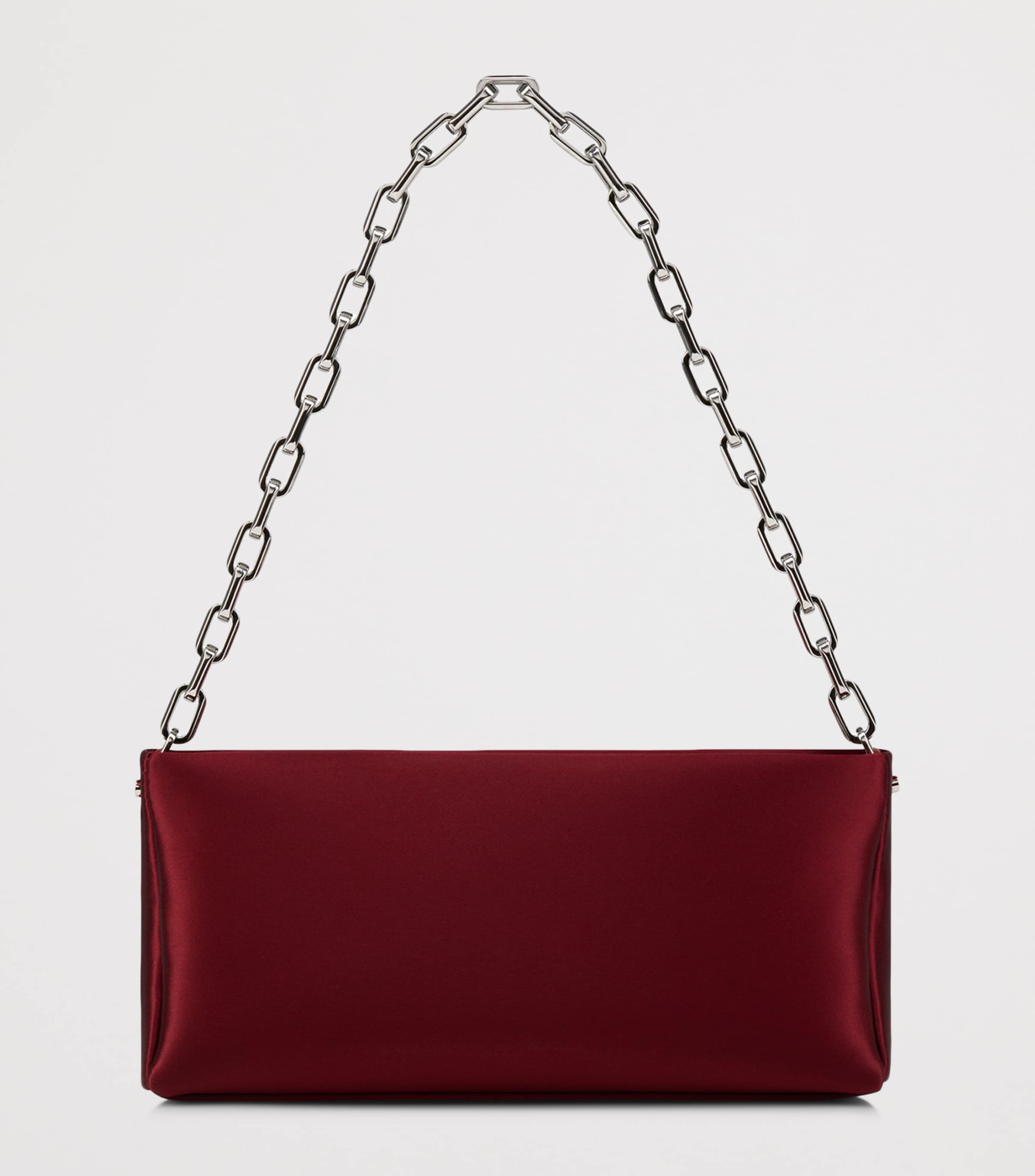 Christian Louboutin Maykimay Chain Pouch Neoprene Satin Clutch Bag Image 3
