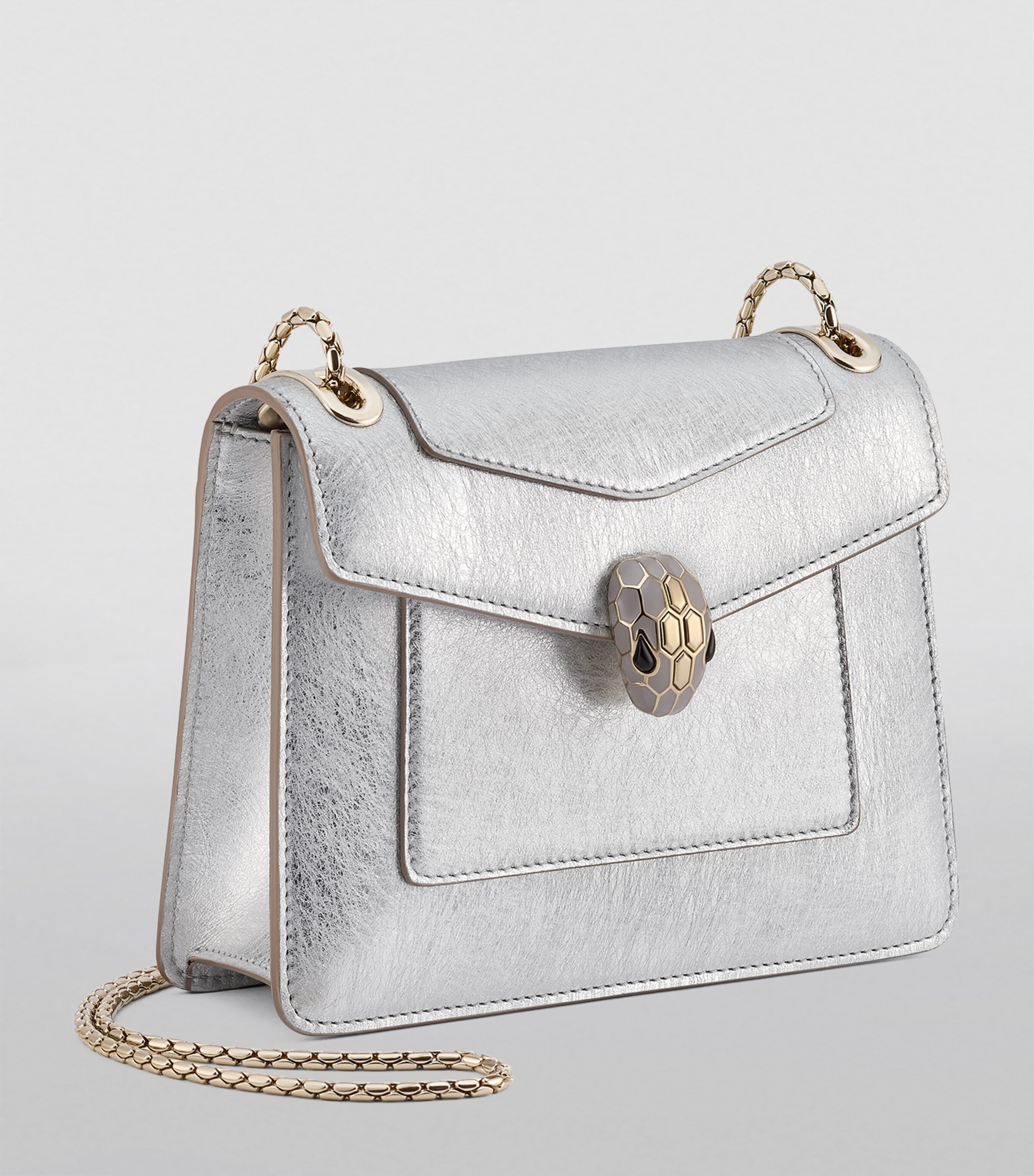Bvlgari Silver Small Serpenti Forever Day-to-Night Shoulder Bag
