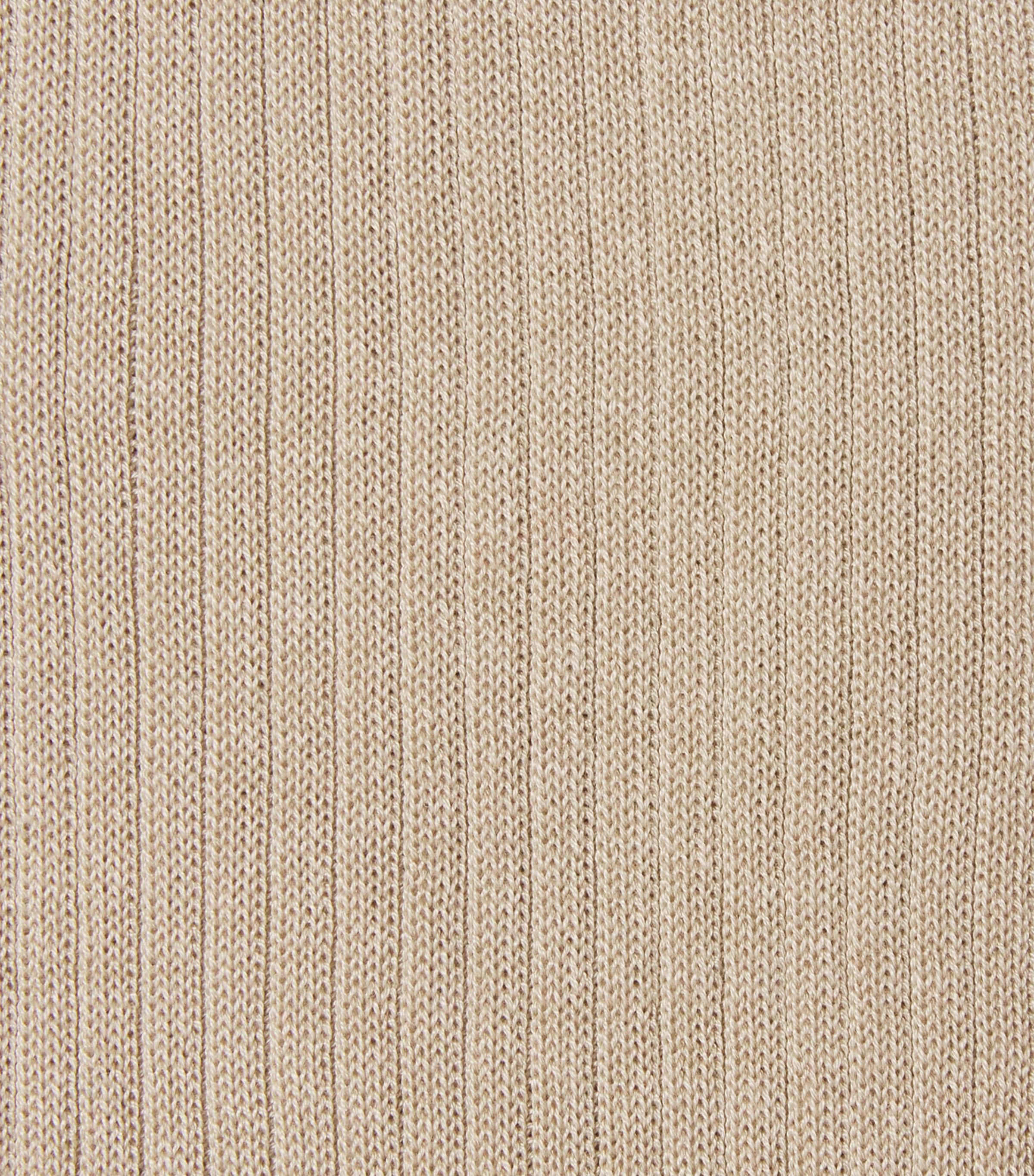 Doré Doré Mens Mercerised Cotton Ribbed Socks Grege Image 2