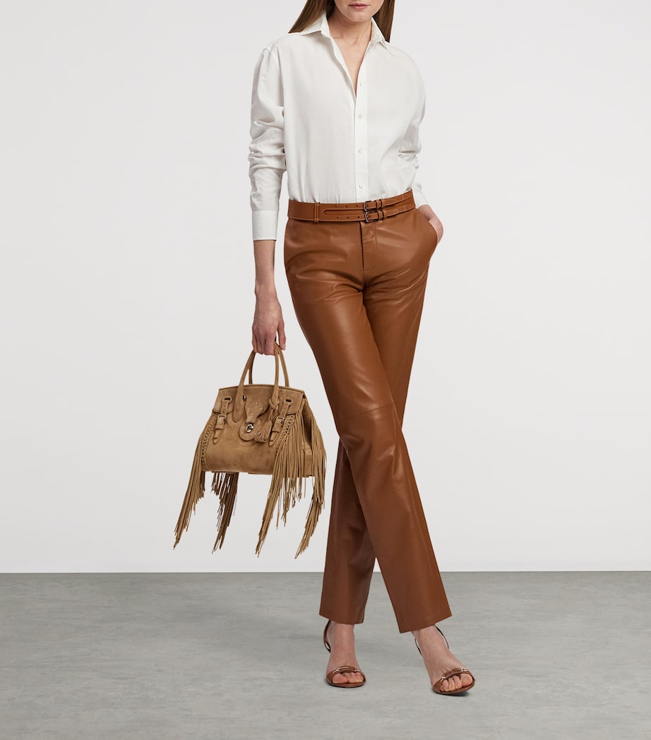 Suede Soft Ricky 27 Top-Handle Bag DARK TAN Image 7