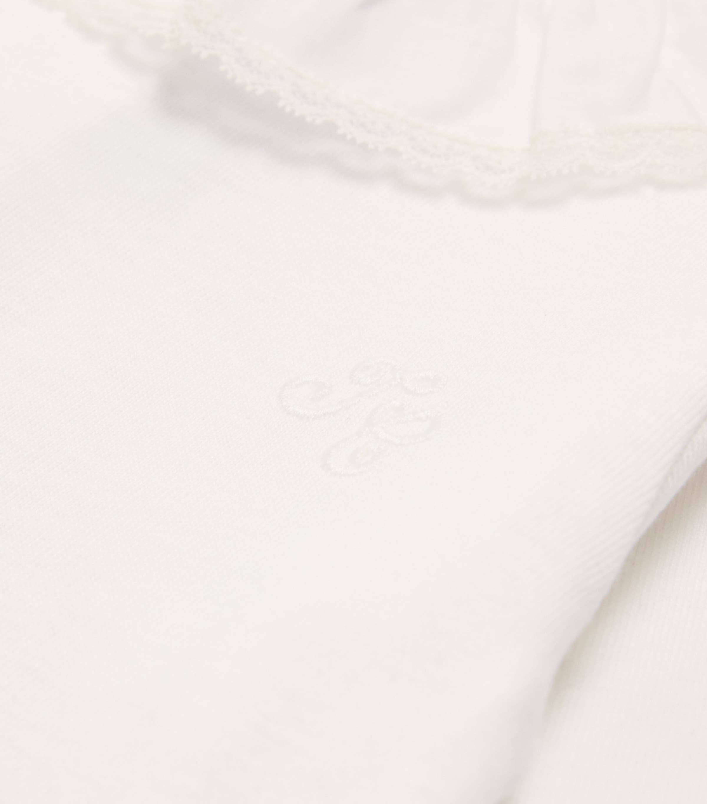 Tartine et Chocolat Cotton Embroidered Bodysuit (3-36 Months) Nacre Image 3