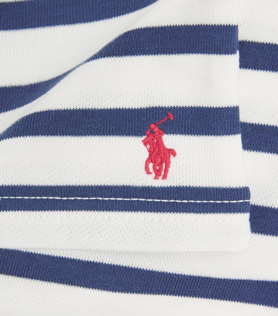 Ralph Lauren Kids Cotton-Blend Striped Drawstring Shorts (6-14 Years) White/navy Image 3