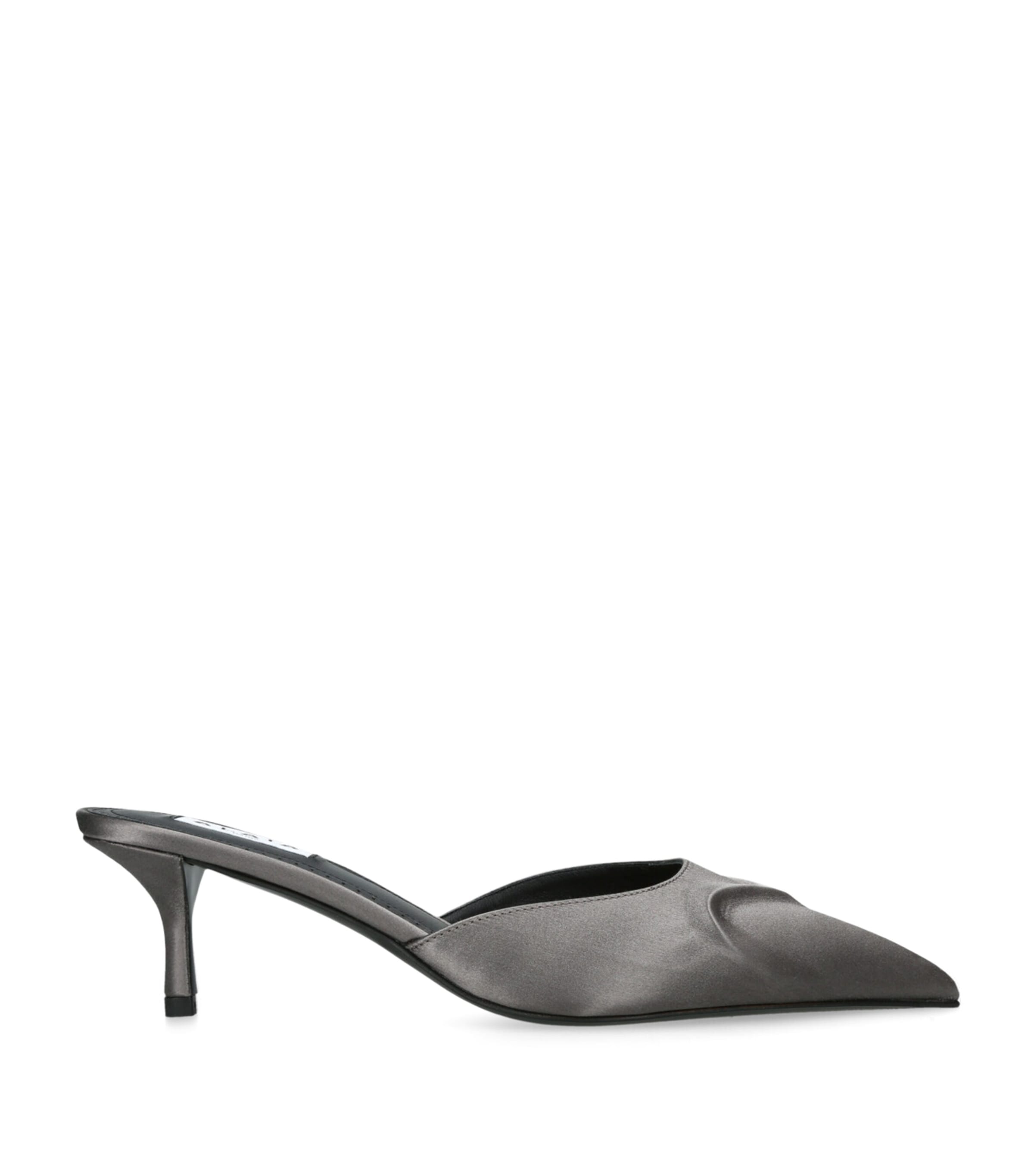 Alaïa Satin Heeled Mules 55 In Brown