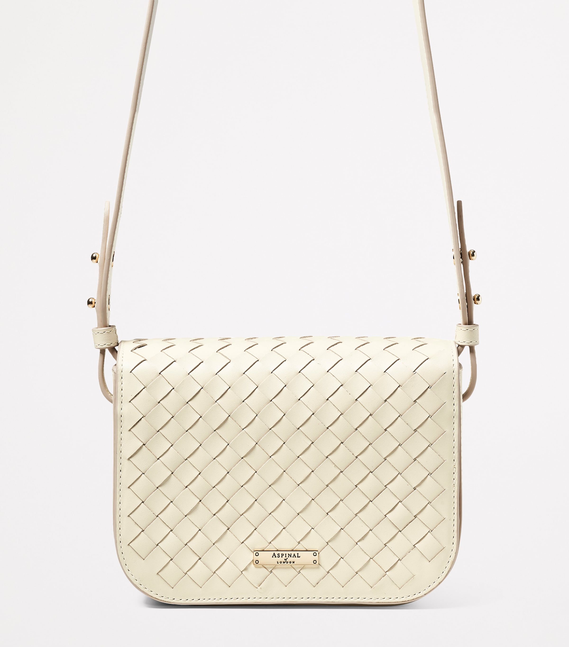 Woven Leather Ella Cross-Body Bag IVORY Image 3