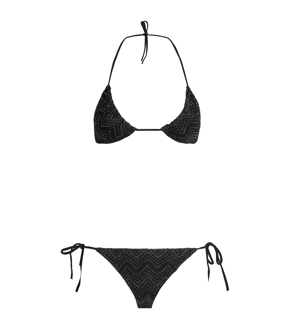 Zigzag Lame Tie-Side Bikini S91N1 BLACK MLTI LME Image 1