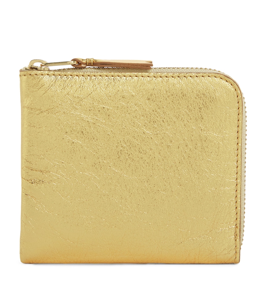 Leather Zipped Card Holder GOLD Image 1