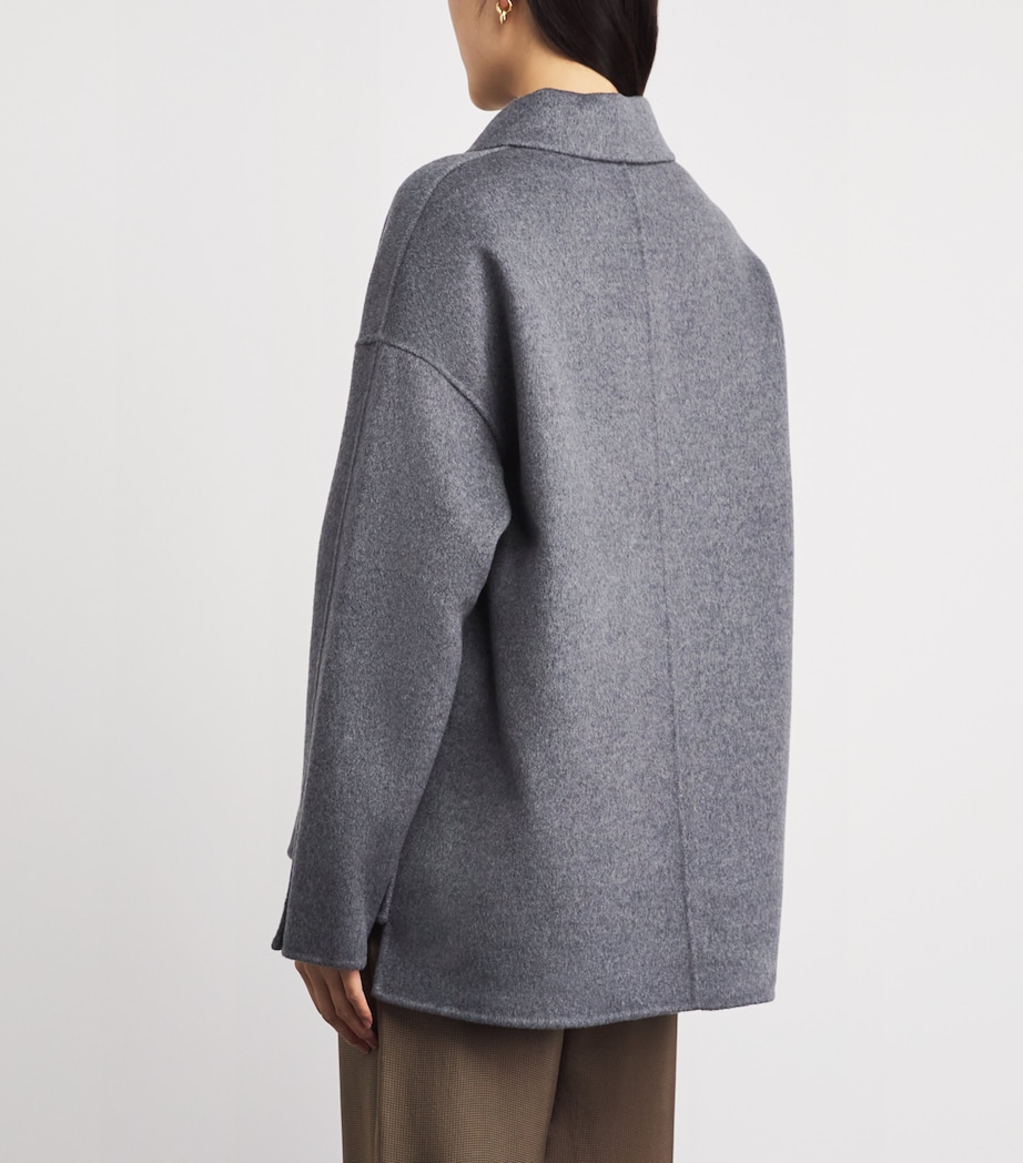 ANINE BING Womens Wool-Cashmere Luca Jacket Grey Melange Image 5